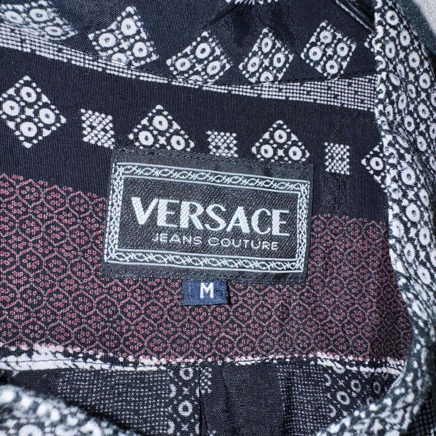 "VERSACE"switching pattern design short sleeve shirt