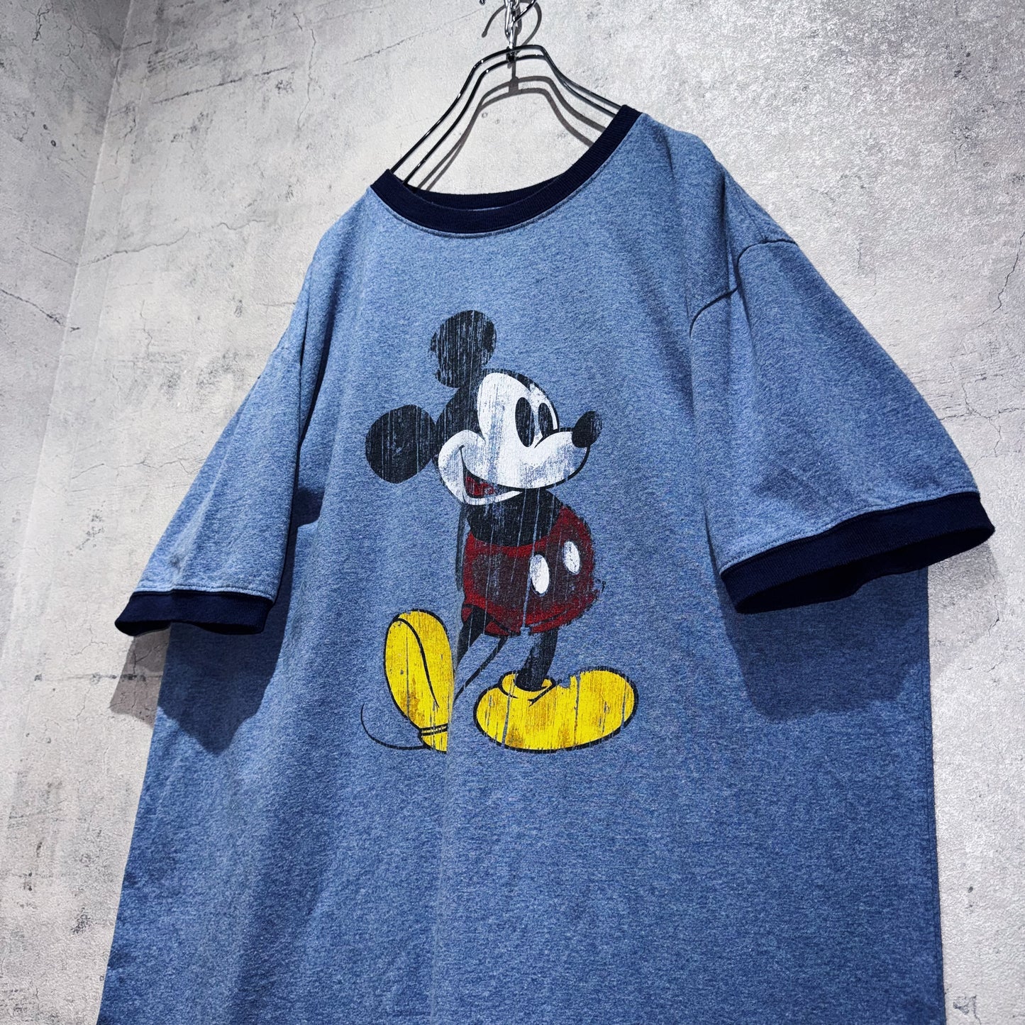 "Mickey Mouse"single design graphic print ringer T shirt