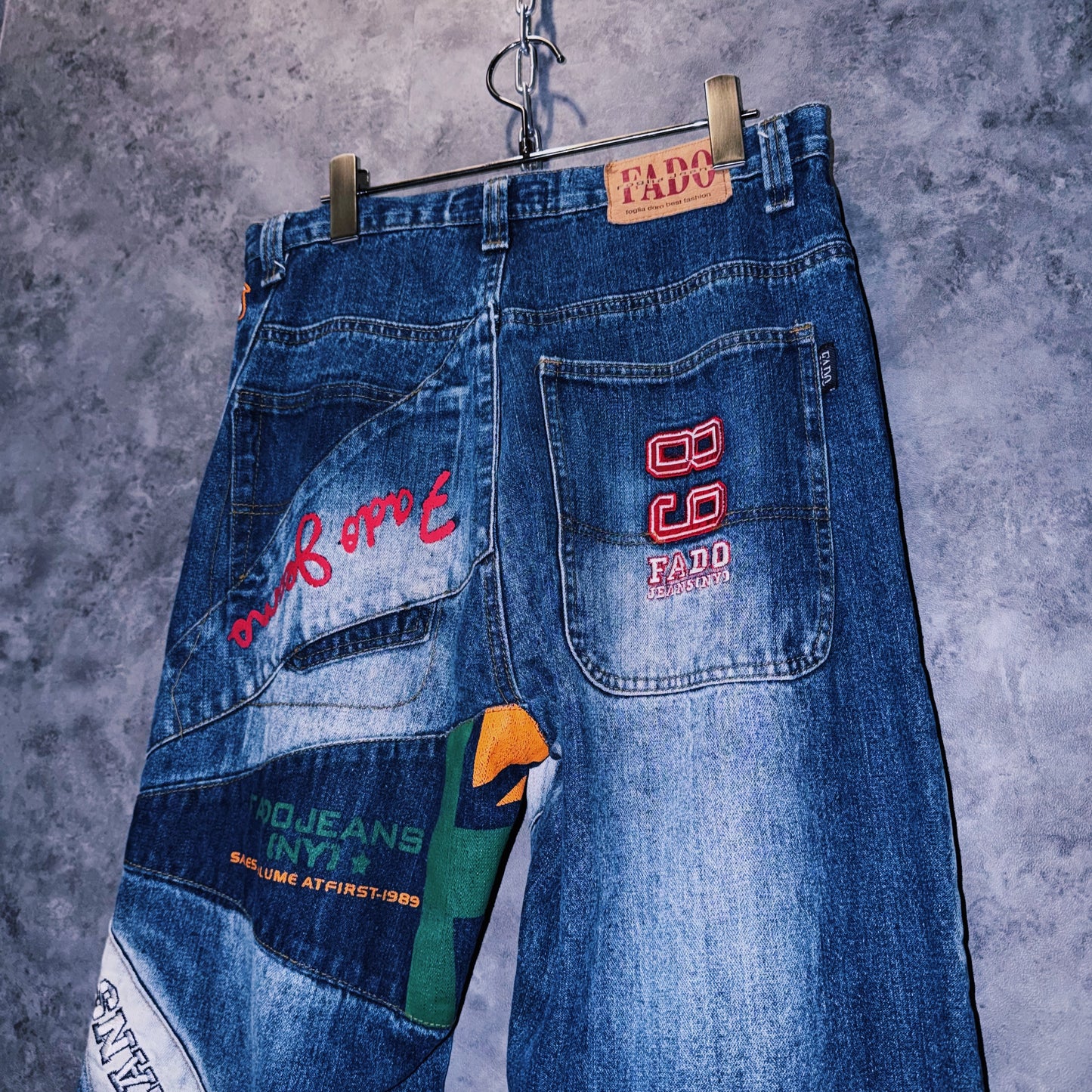 【doppio】vintage switching and paint design denim pants