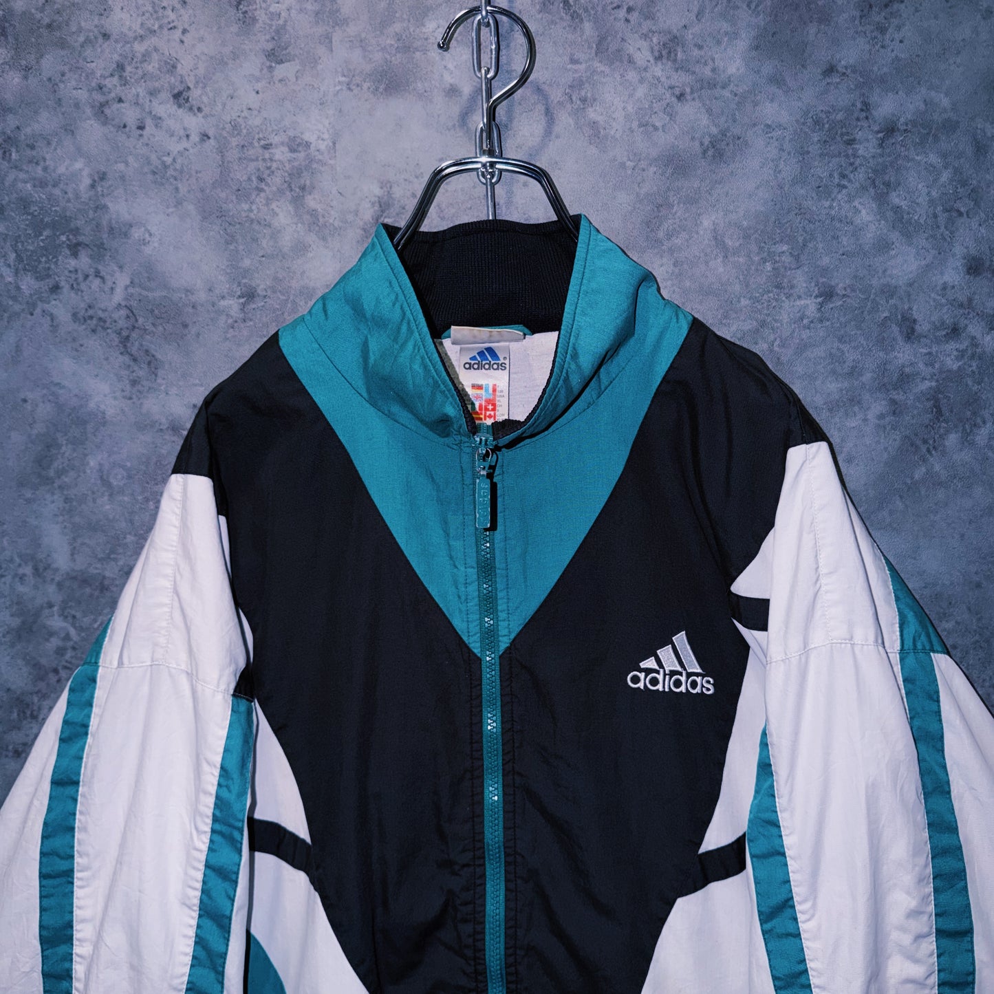 【doppio】90’s vintage “adidas” three stripe design Nylon jacket