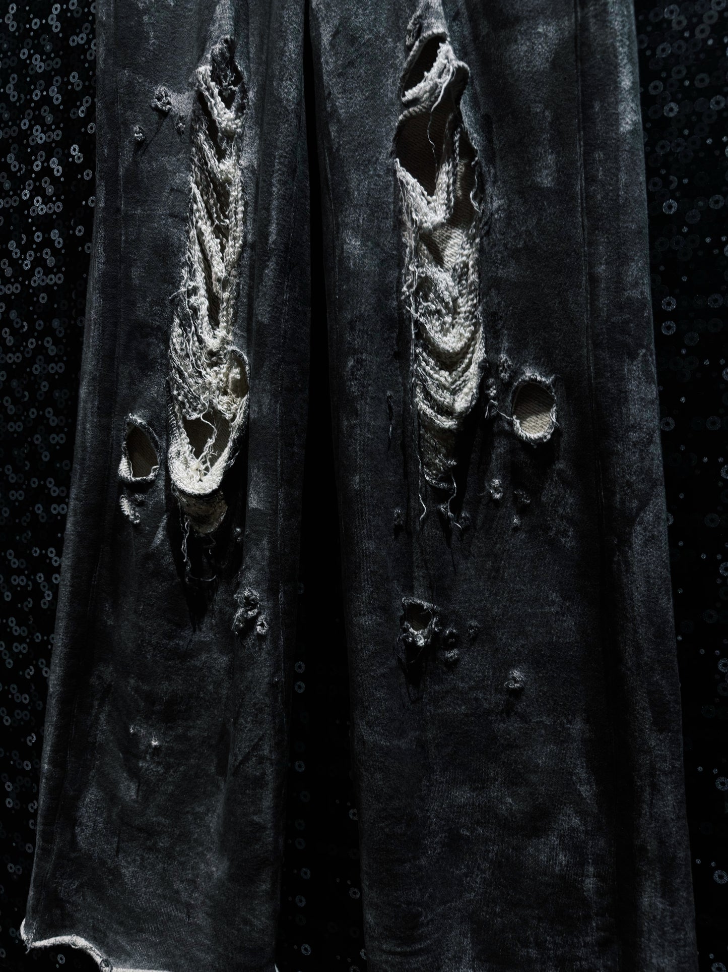 【ÆIEM】再倖築 Ash Damage Wide Sweat Pants