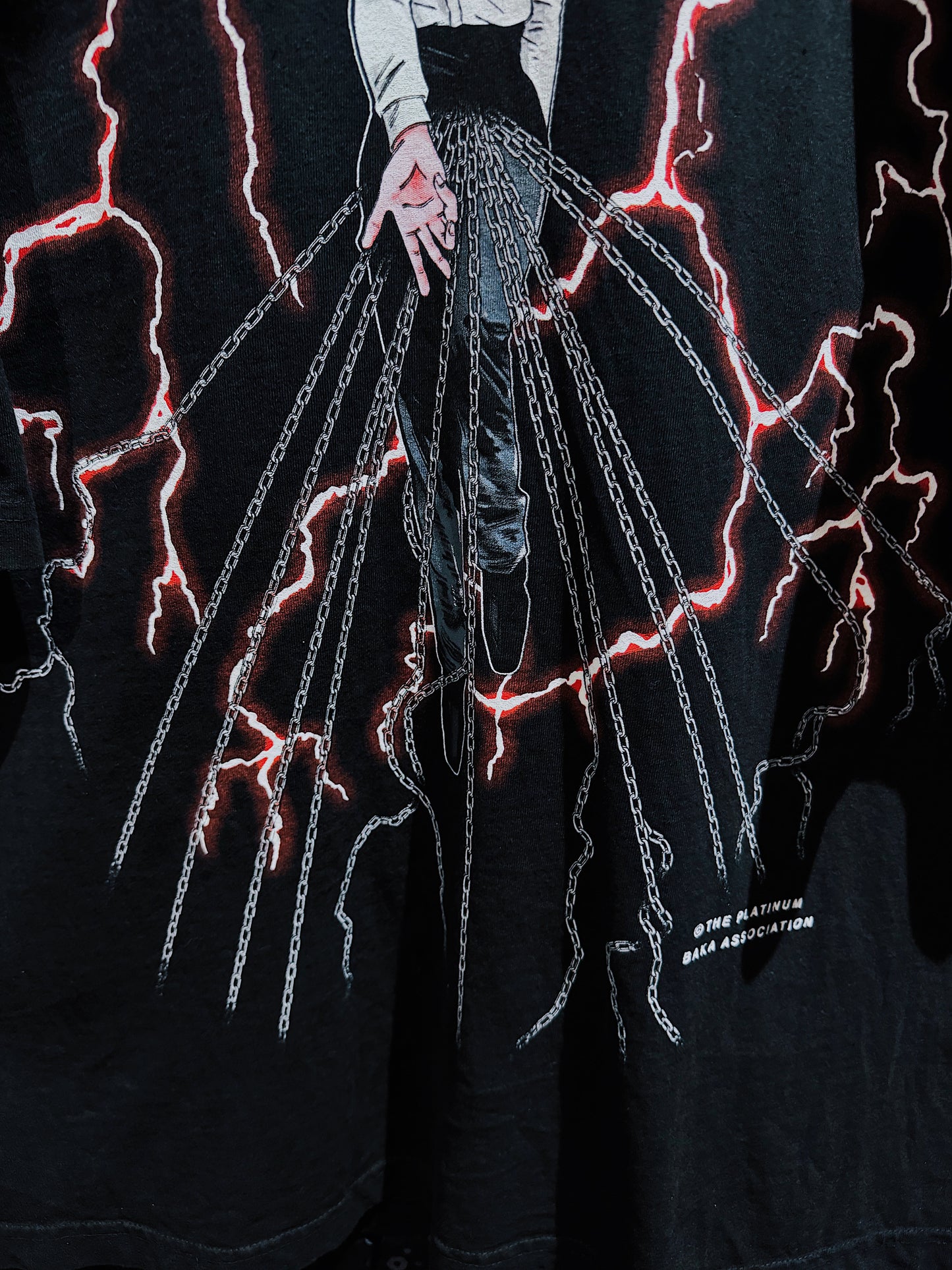 ￼【ÆIEM】Chainsaw Man Makima Lightning Graphic Big Silhouette T-shirt