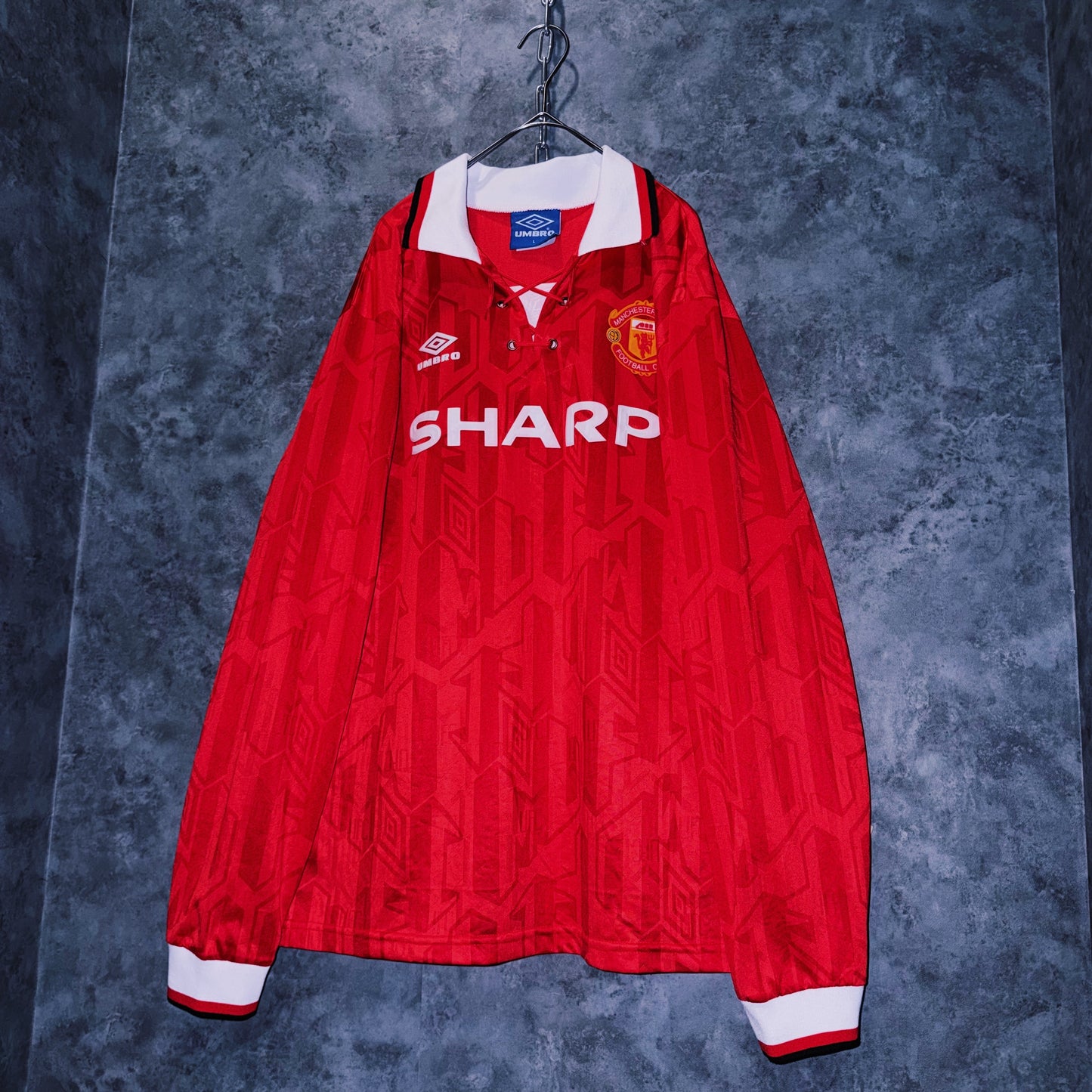 【doppio】90’s vintage “Manchester United” lace up design long sleeve game shirt