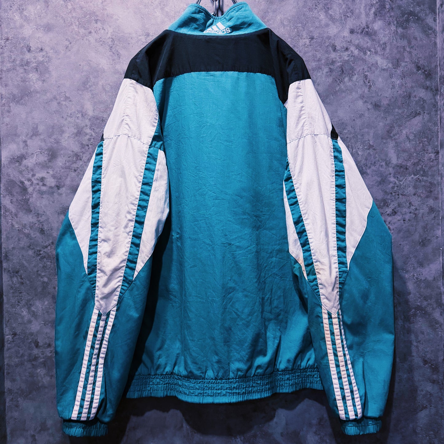 【doppio】90’s vintage “adidas” three stripe design Nylon jacket