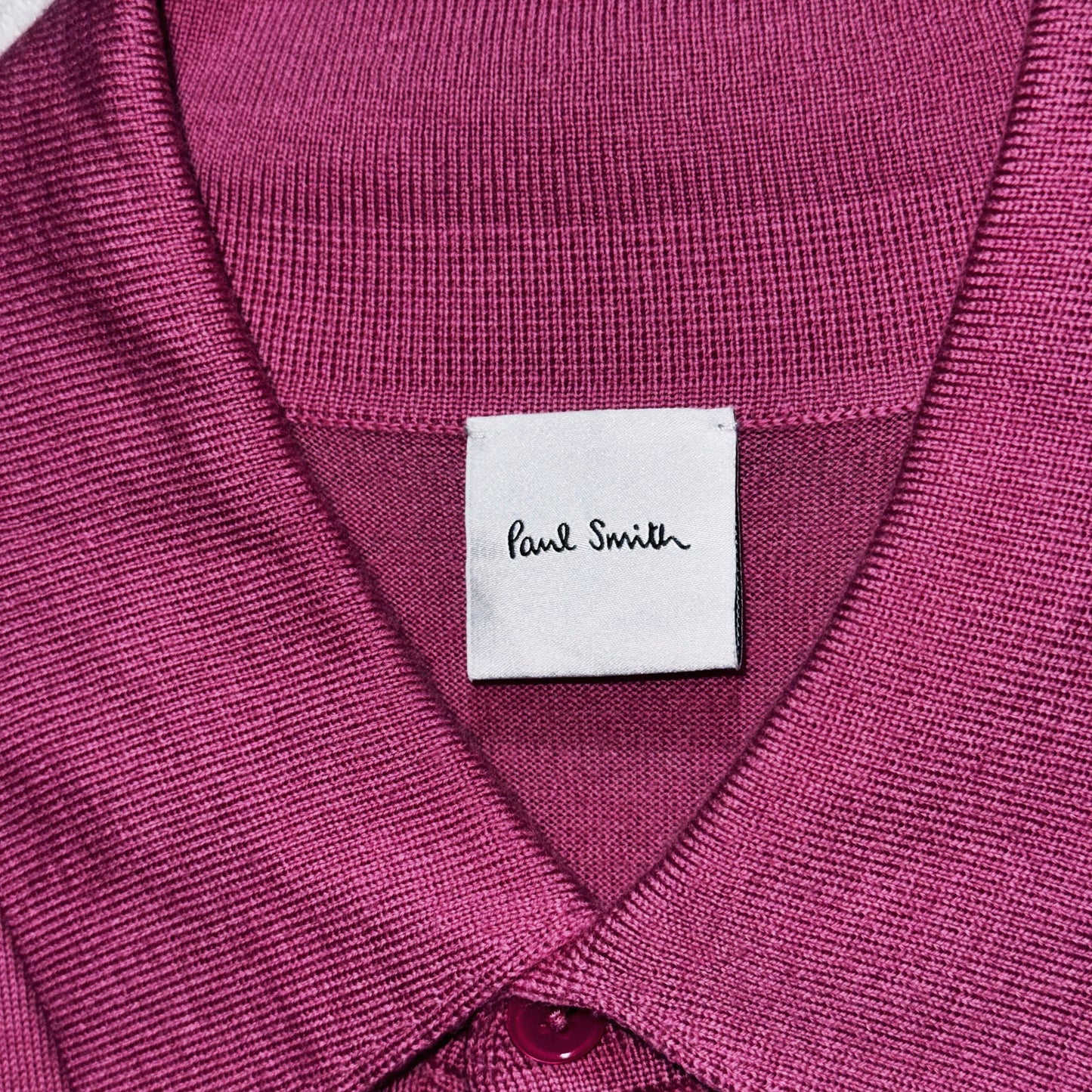 "Paul Smith"rose pink color long sleeve polo shirt