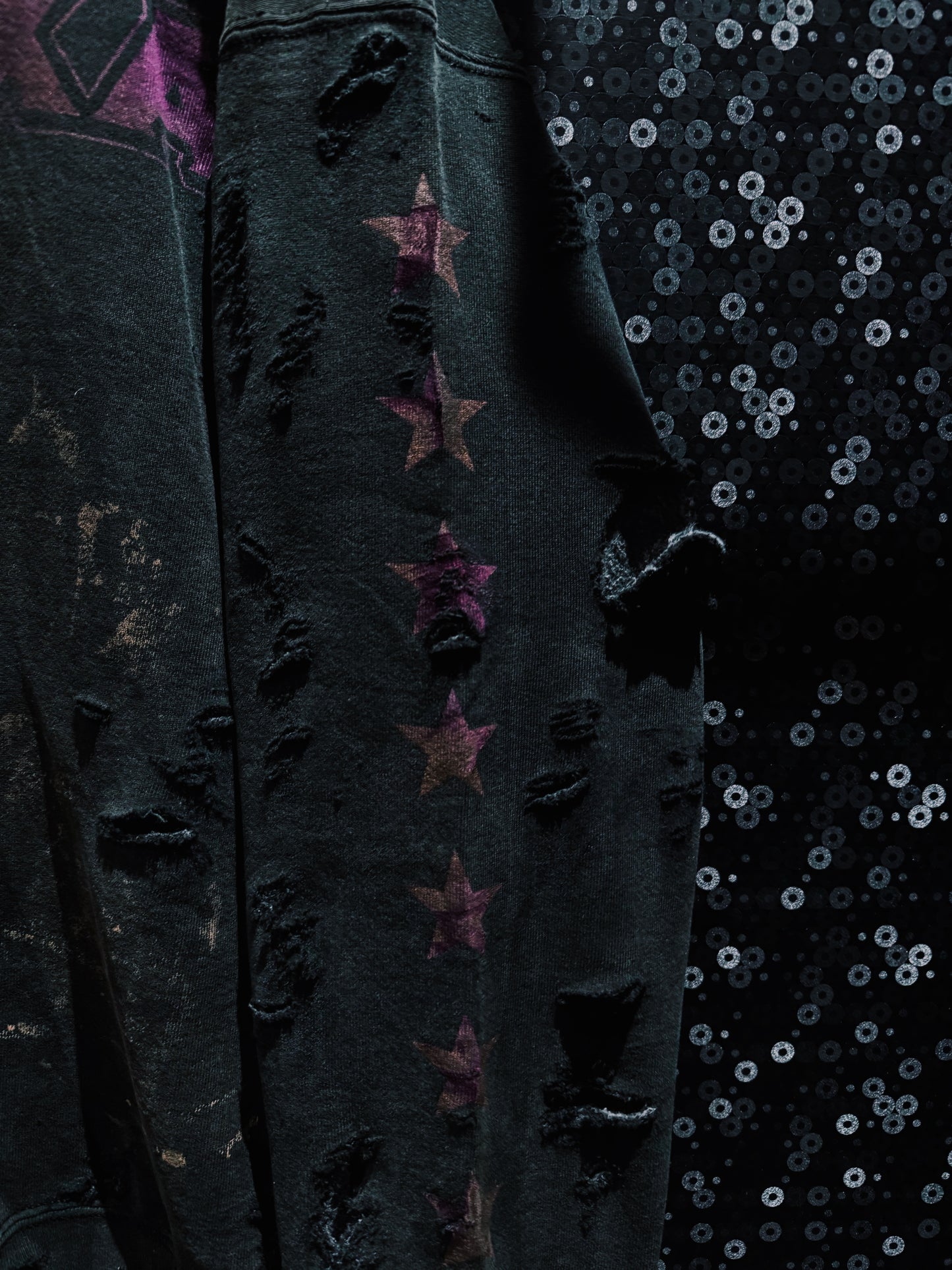 【ÆIEM】original”boro”remake FRUIT OF THE LOOM “METAXA FADED BLACK” Sweat
