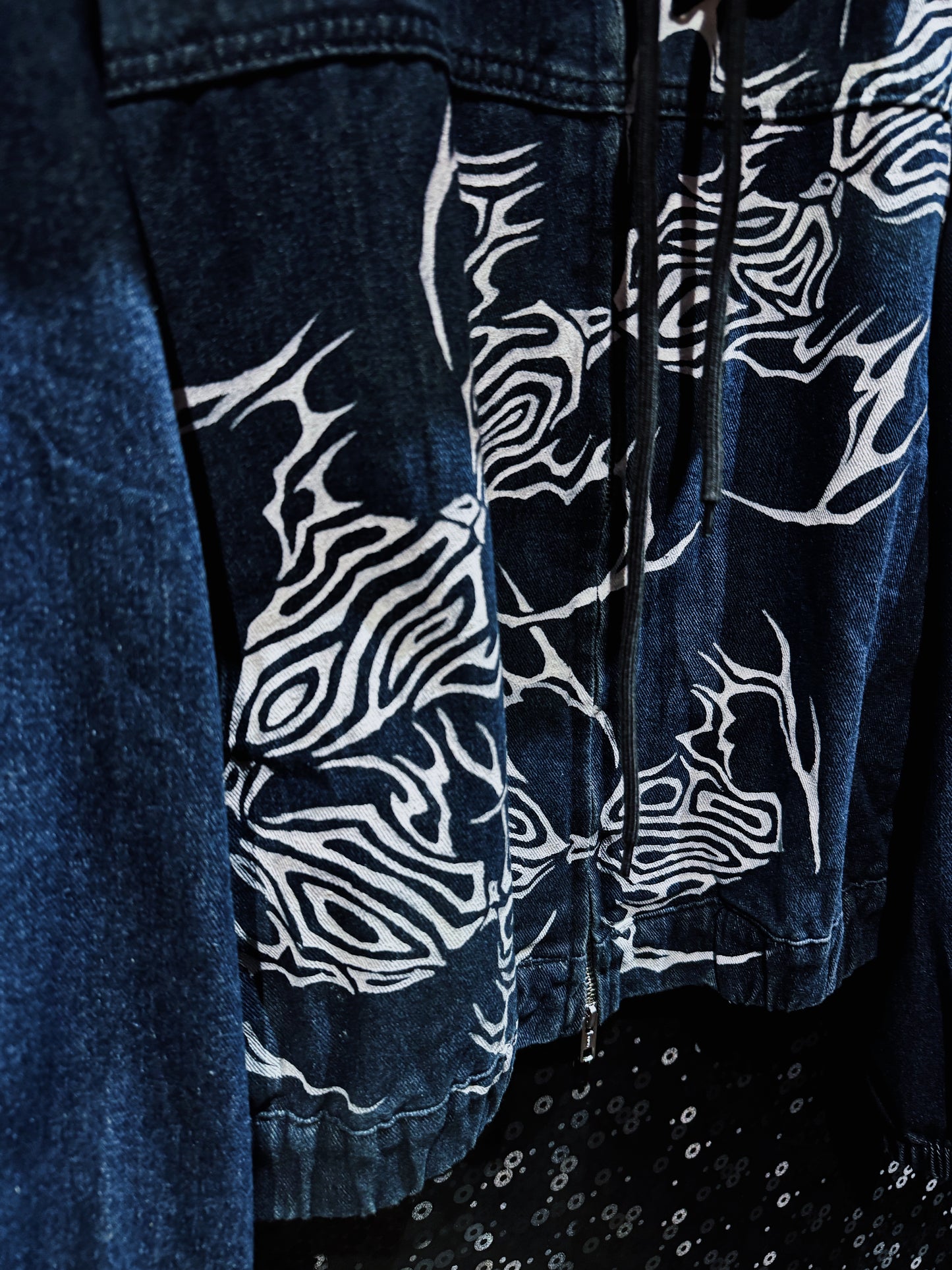 【ÆIEM】“RƎ:STANCE” Hand-Painted Denim Hoodie