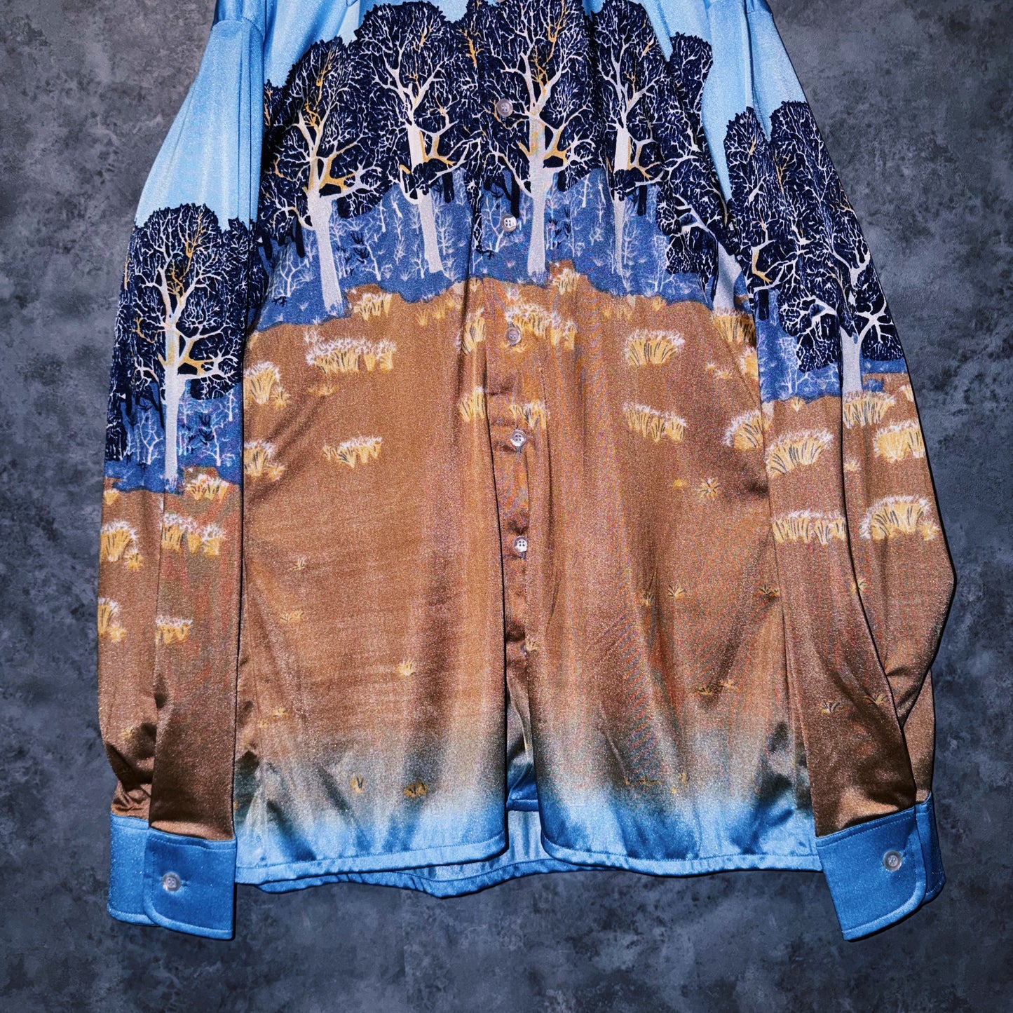 【doppio】vintage graphic design luxury collar shirt