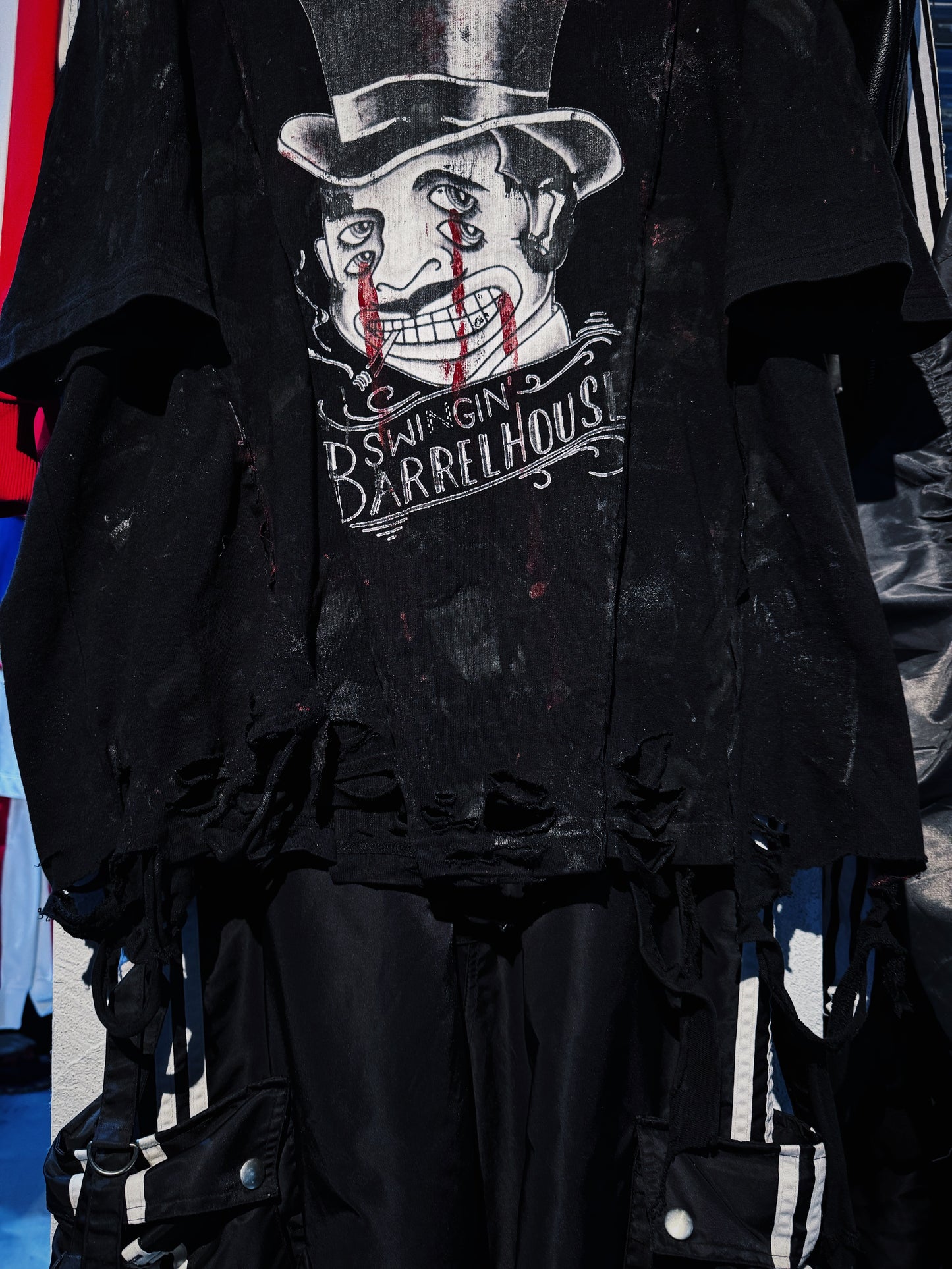 "vivid notes"graphic print coating design Layered T-shirt