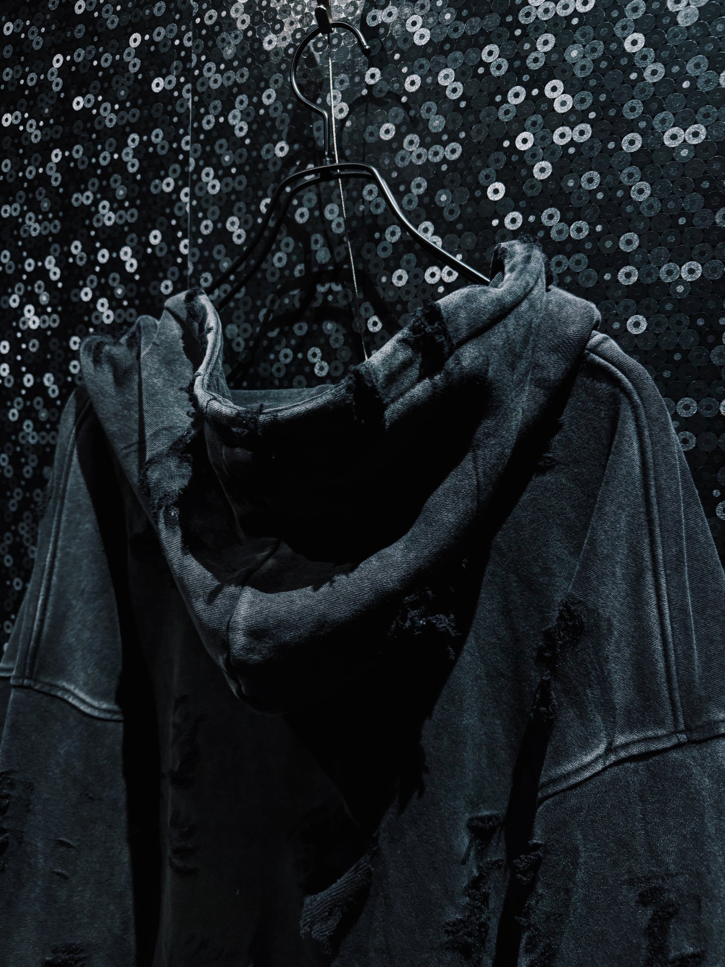 ￼【ÆIEM】original “boro” remake Dennis Rodman “FALSE GOD” Destroy Pullover hoodie