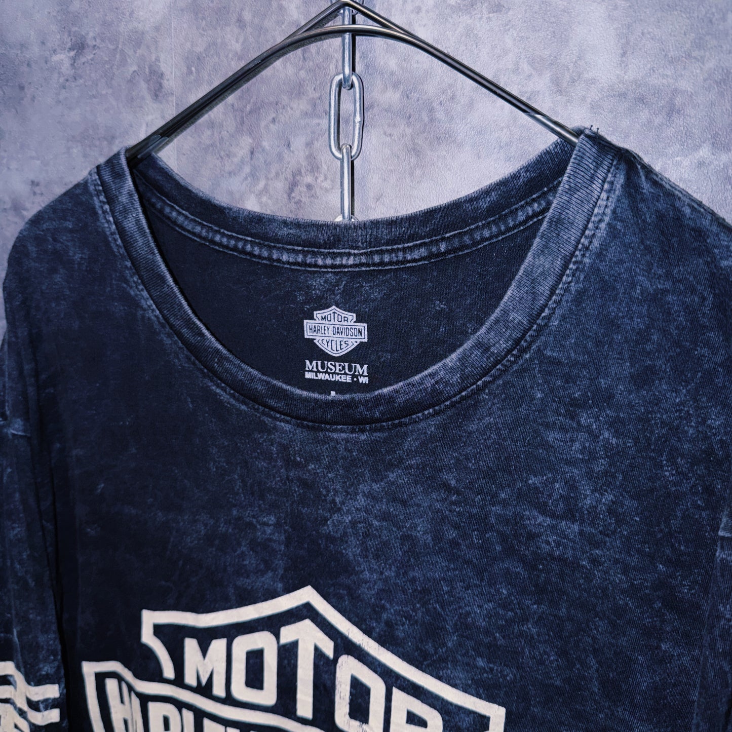 【doppio】vintage “Harley-Davidson” logo print design long sleeve T-shirt