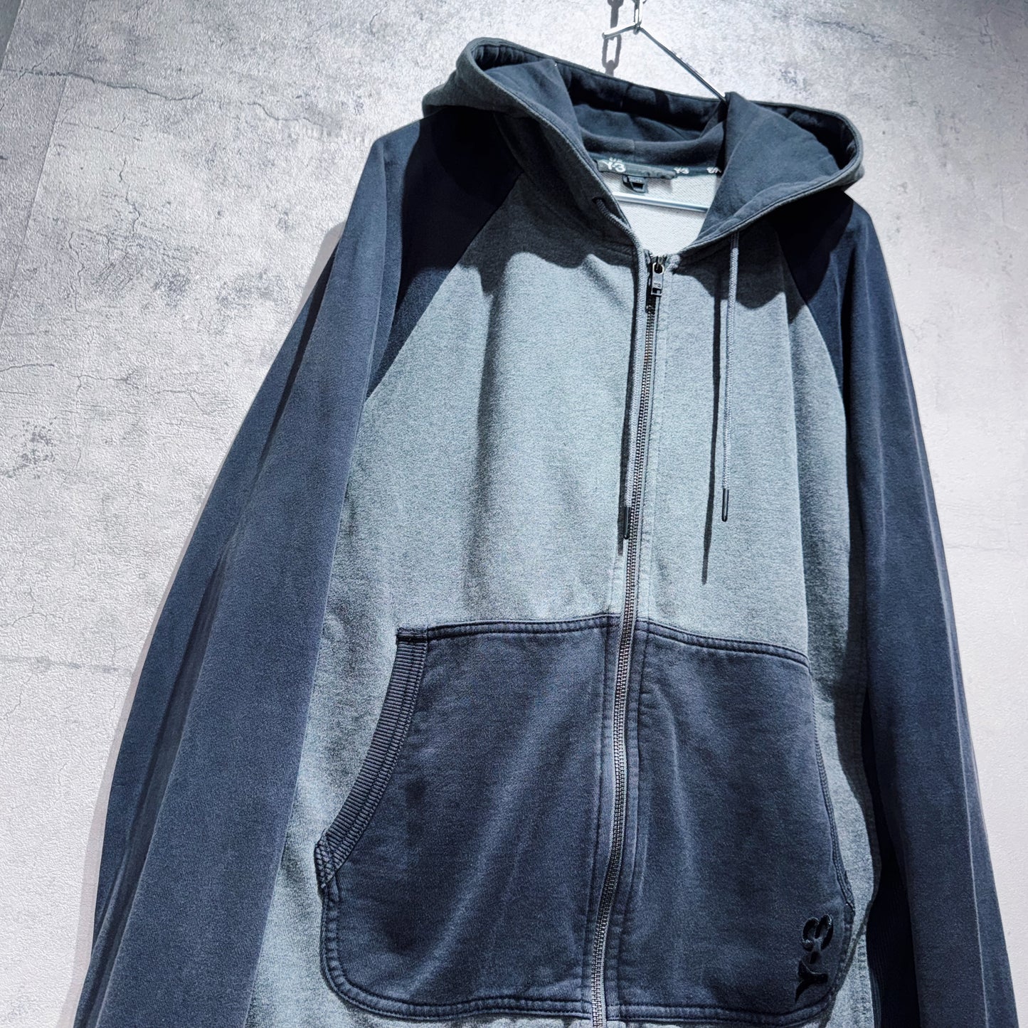 "Y-3"brand logo embroidery design double zip-up hoodie