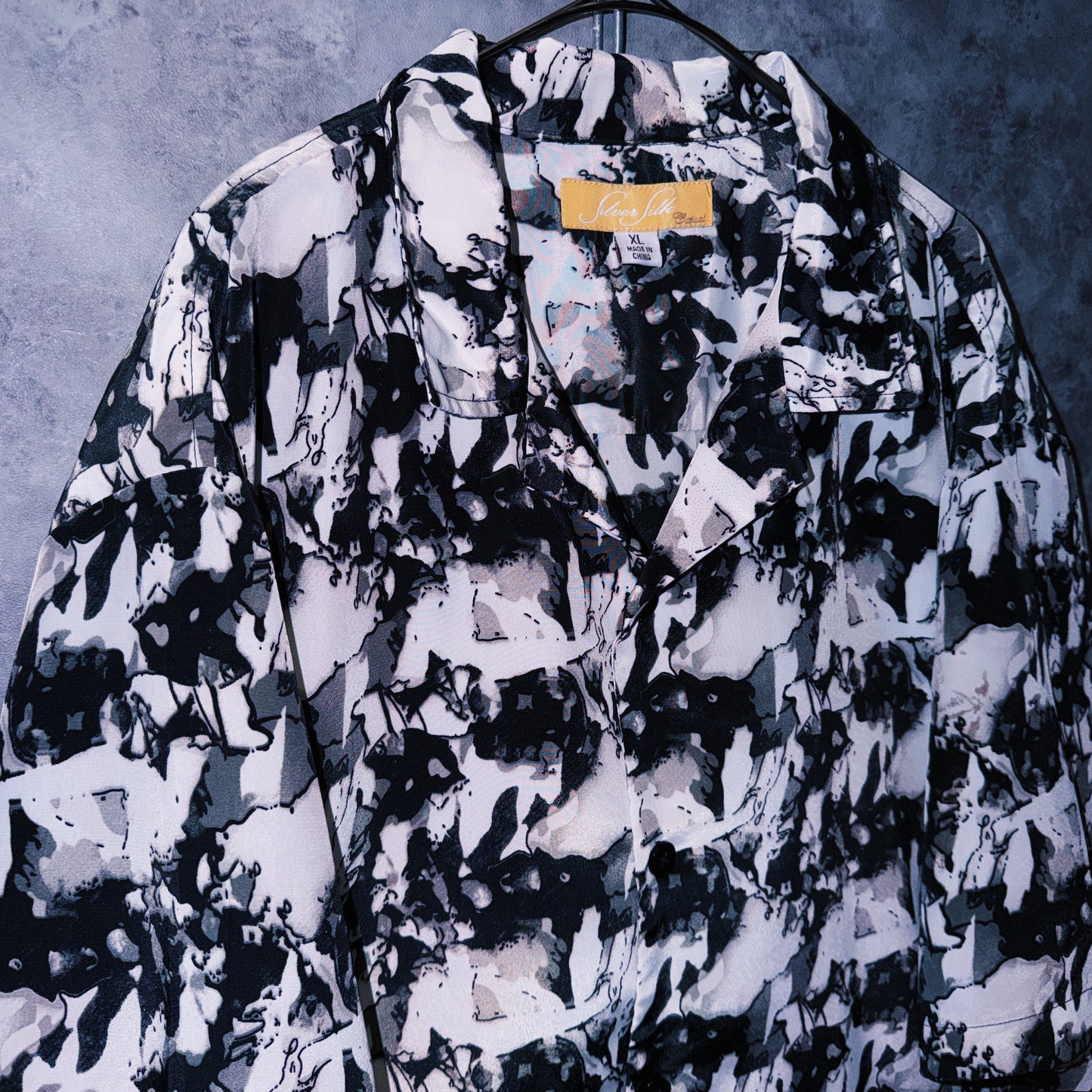 【doppio】vintage graphic print design open collar shirt
