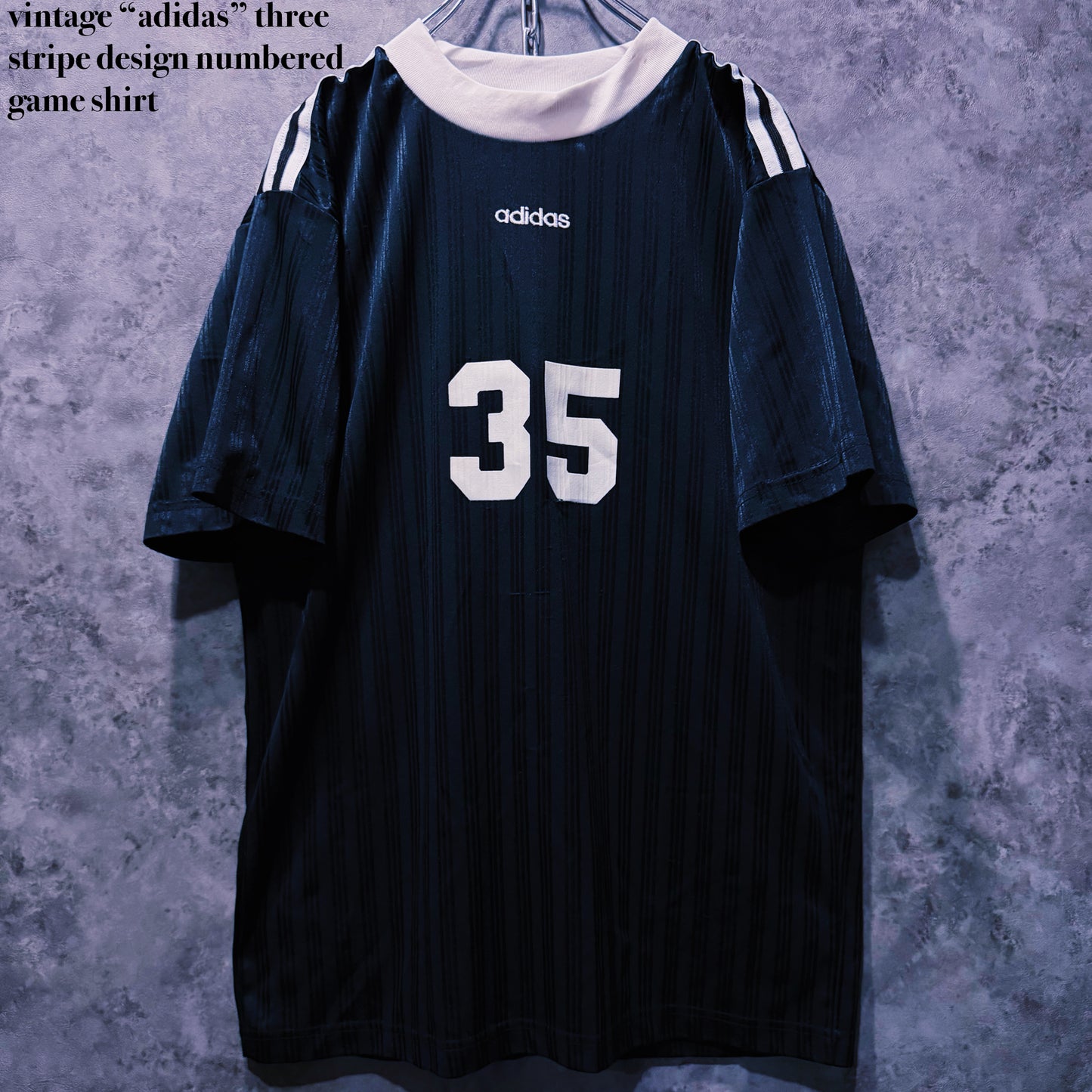 【doppio】vintage “adidas” three stripe design numbered game shirt