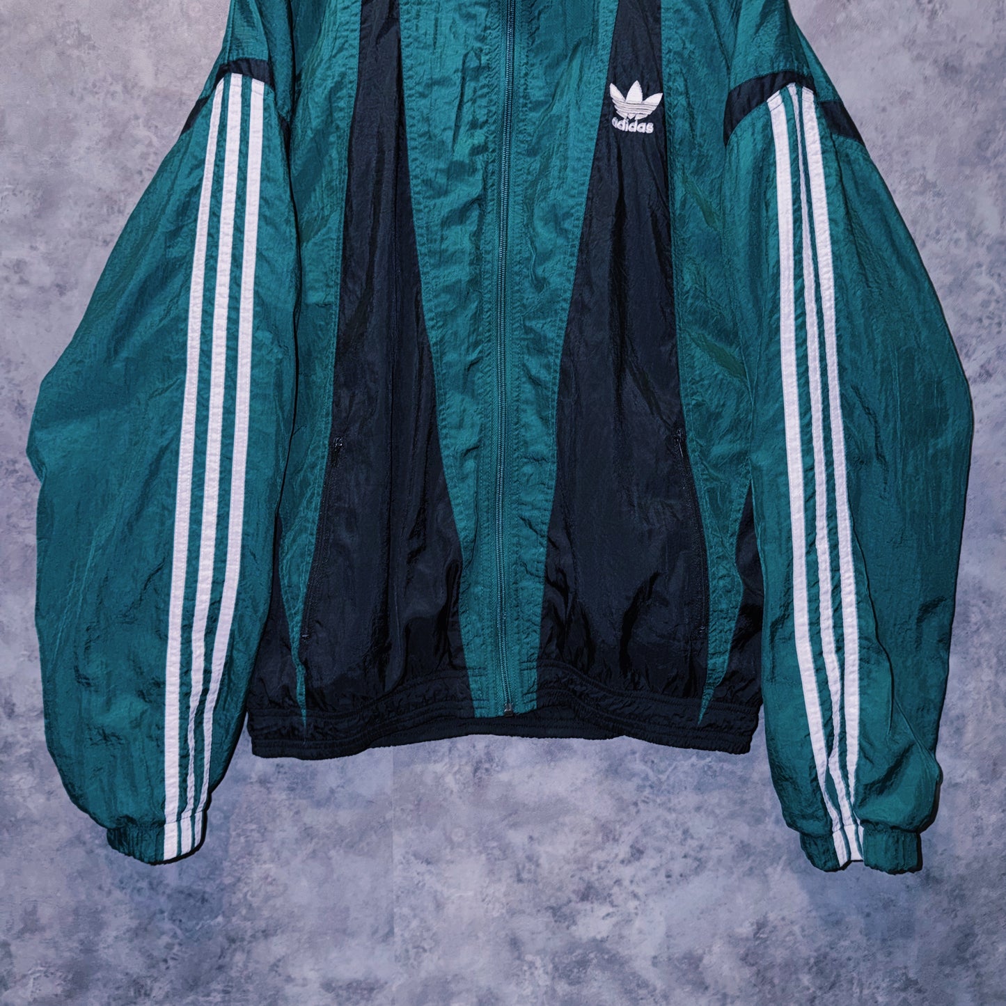 【doppio】90’s vintage “adidas” three stripe design Nylon jacket