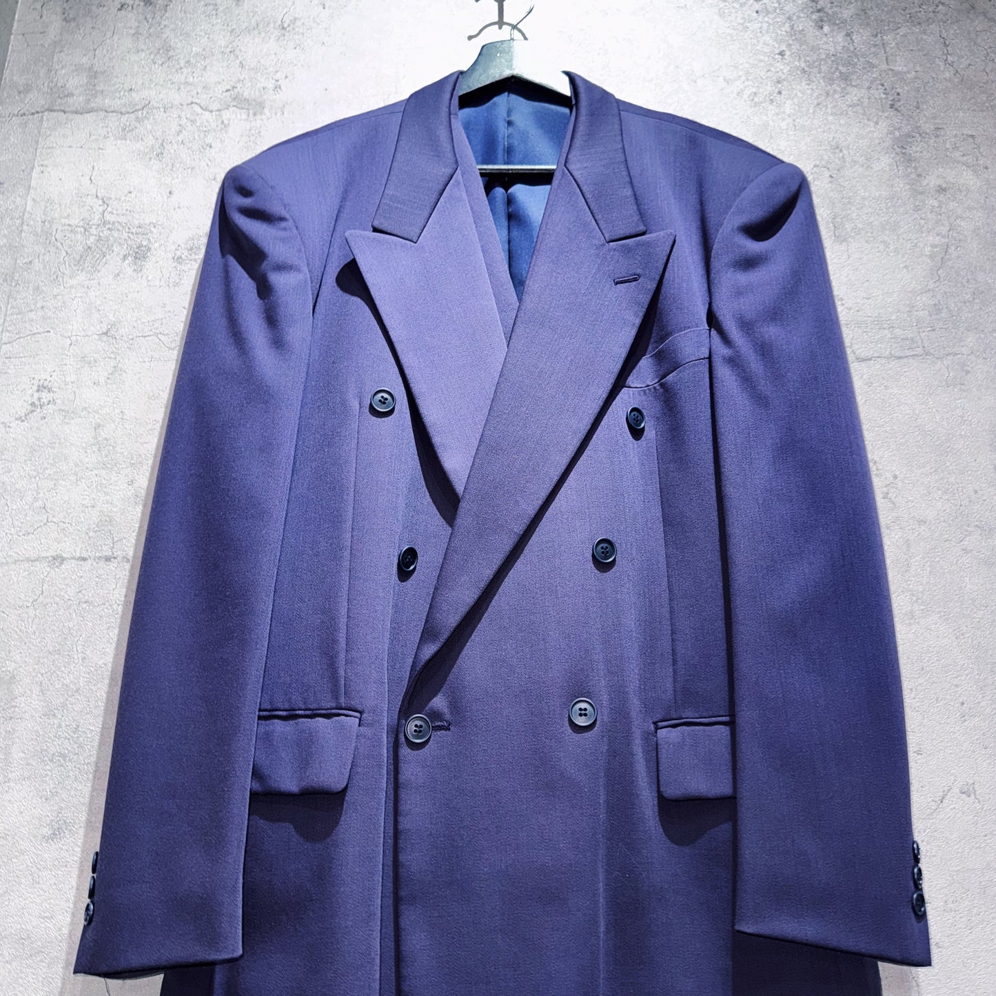 special three piece royal purple color double breasted set up