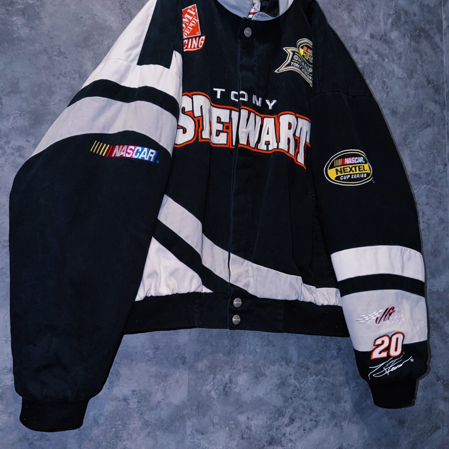 【doppio】vintage”NASCAR”company logo patches design racing jacket