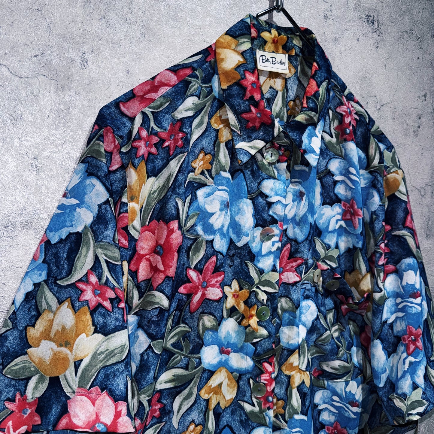 vintage Art flower pattern design short sleeve shirt