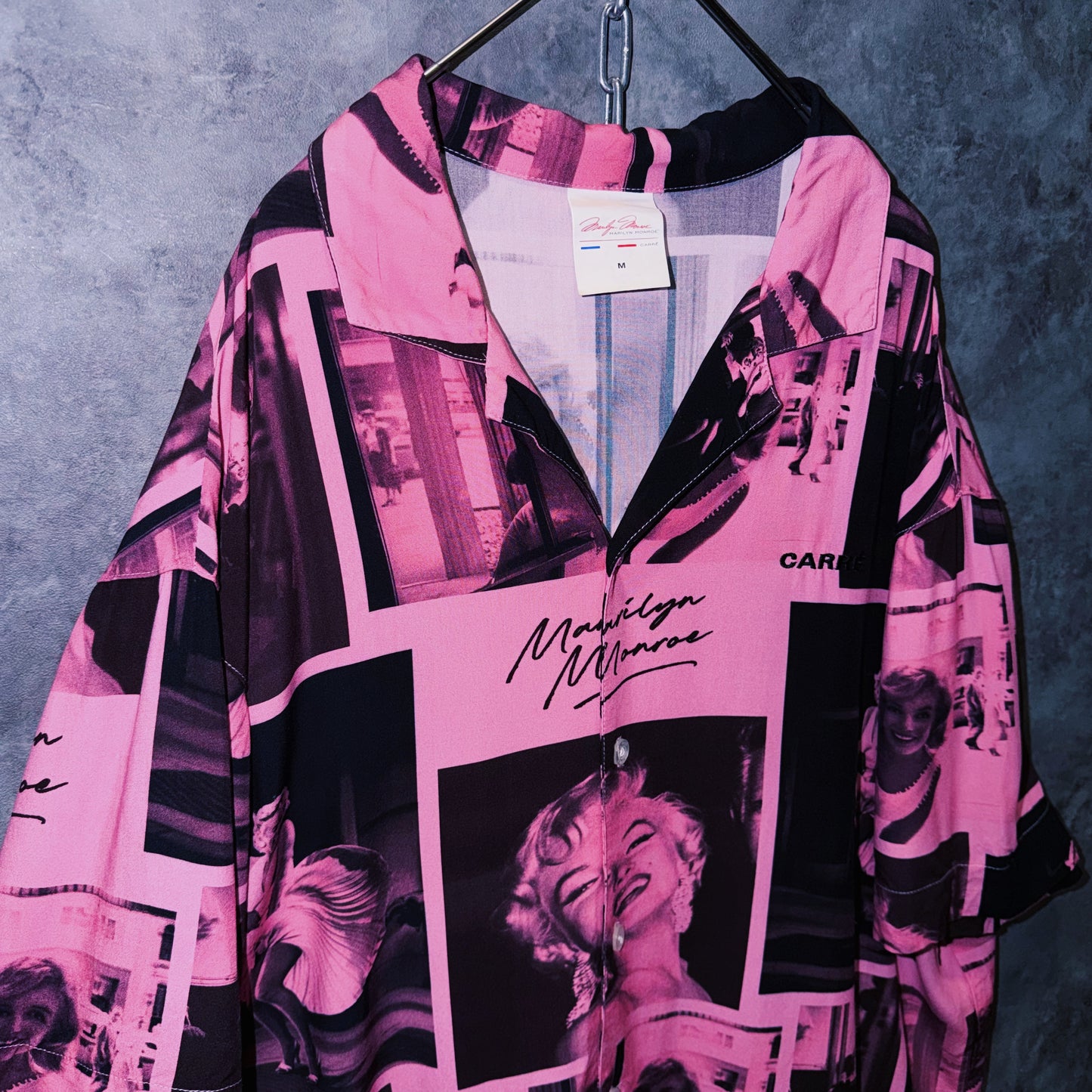 【doppio】vintage “Marilyn Monroe” print design open collar shirt