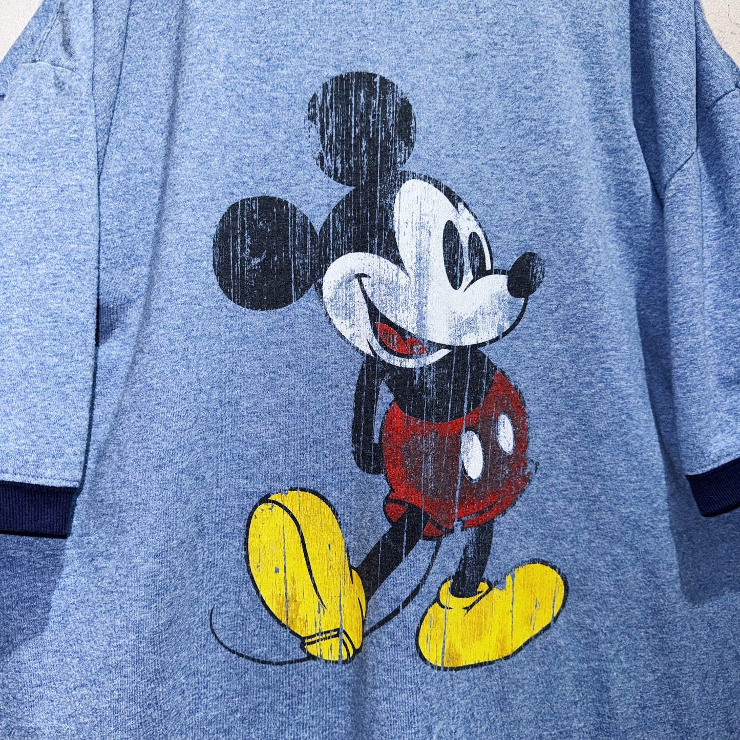 "Mickey Mouse"single design graphic print ringer T shirt