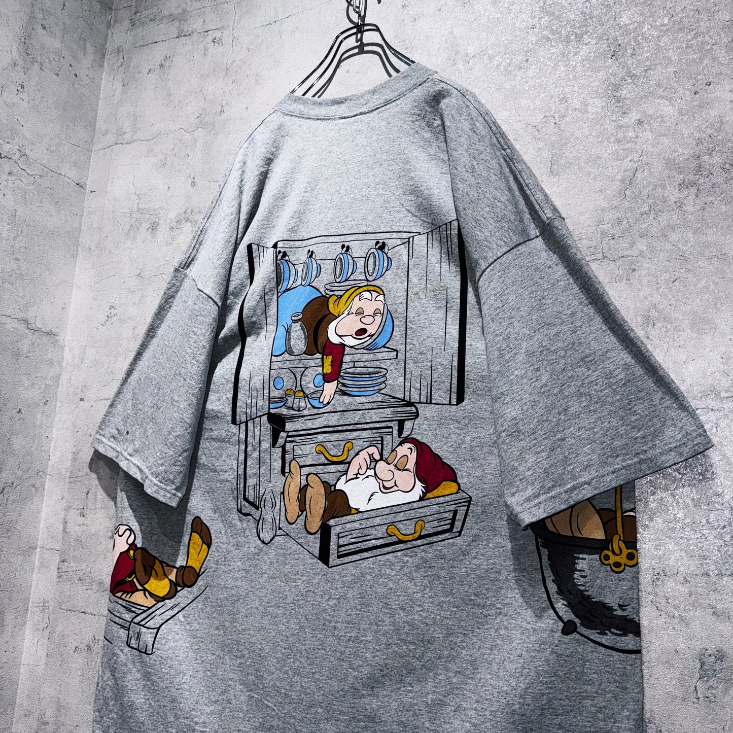 90's"Snow White"The Seven Dwarfs graphic design loose T shirt