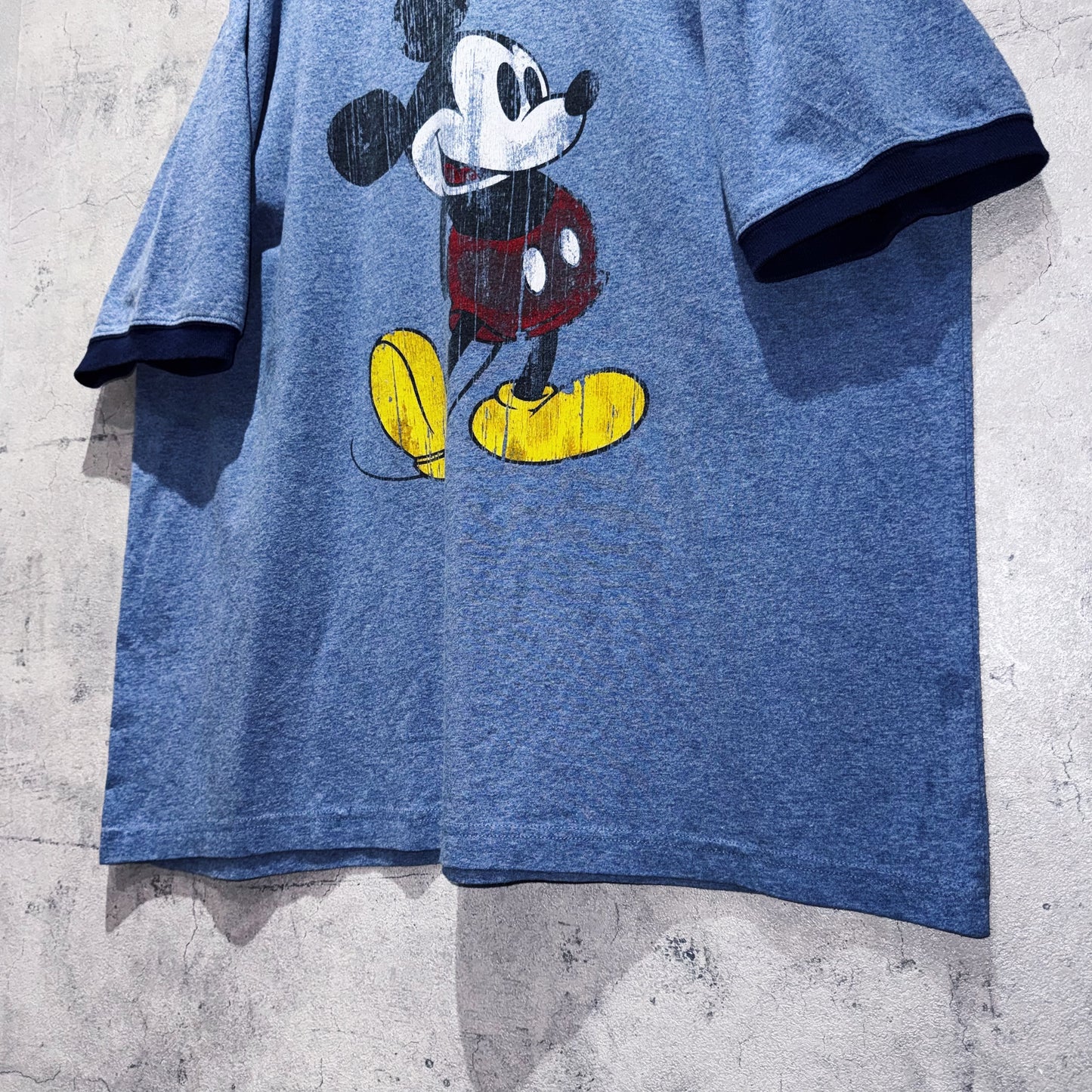 "Mickey Mouse"single design graphic print ringer T shirt
