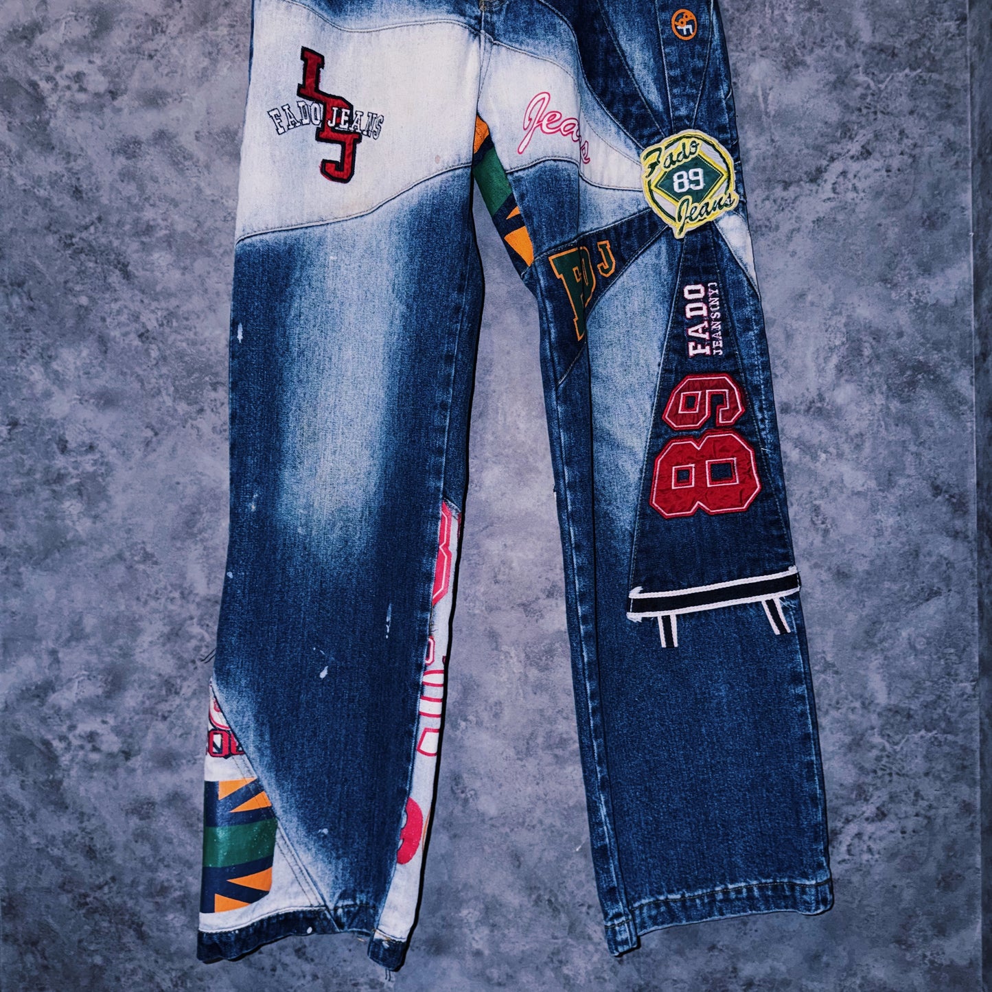 【doppio】vintage switching and paint design denim pants