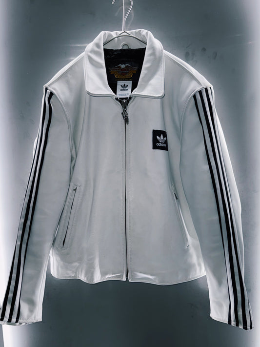 special "original re:meke" vintage "adidas"× vintage single riders leather jacket three strip edition