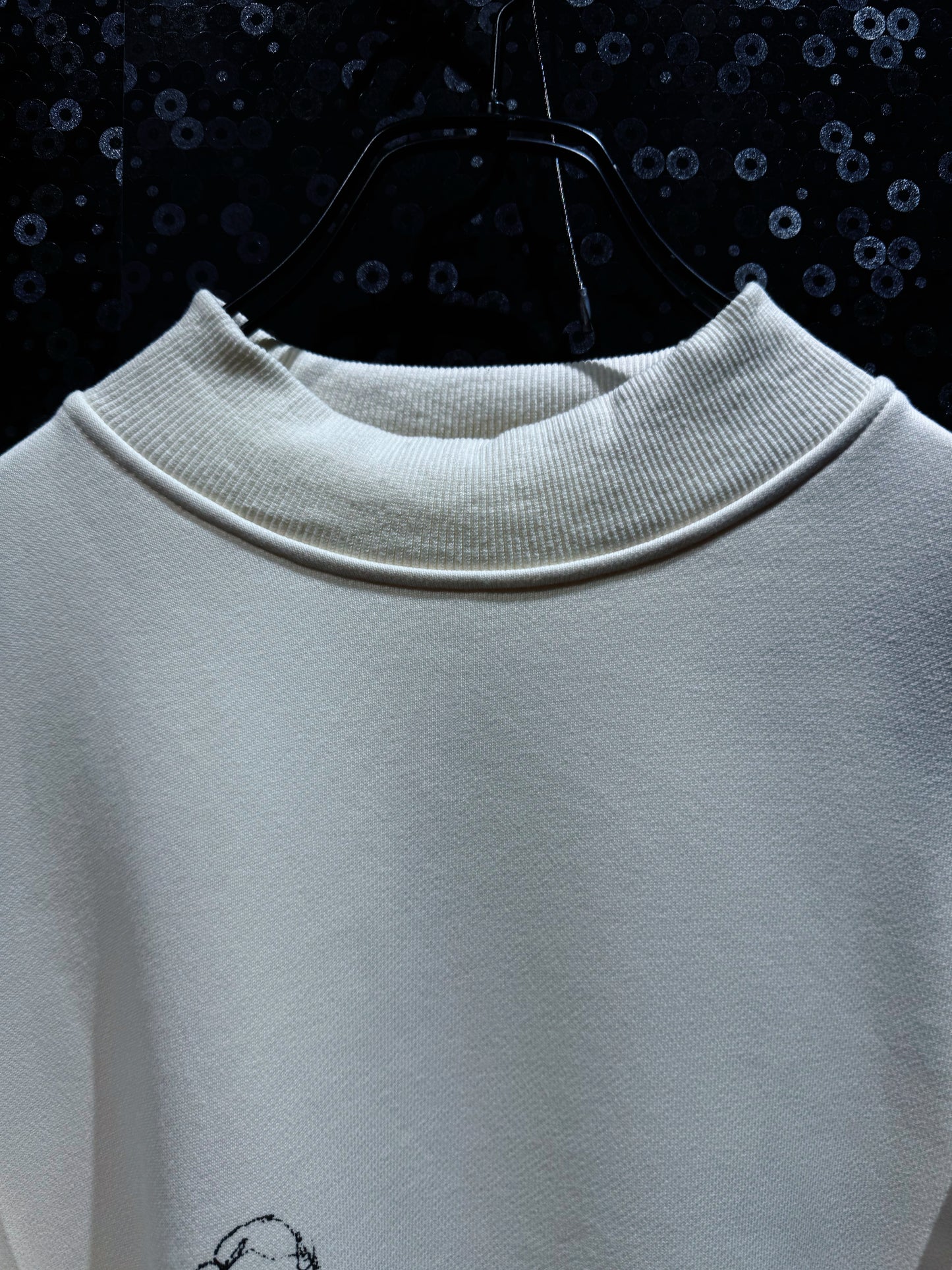 【ÆIEM】Vintage Embroidery Art Mock Neck Sweat