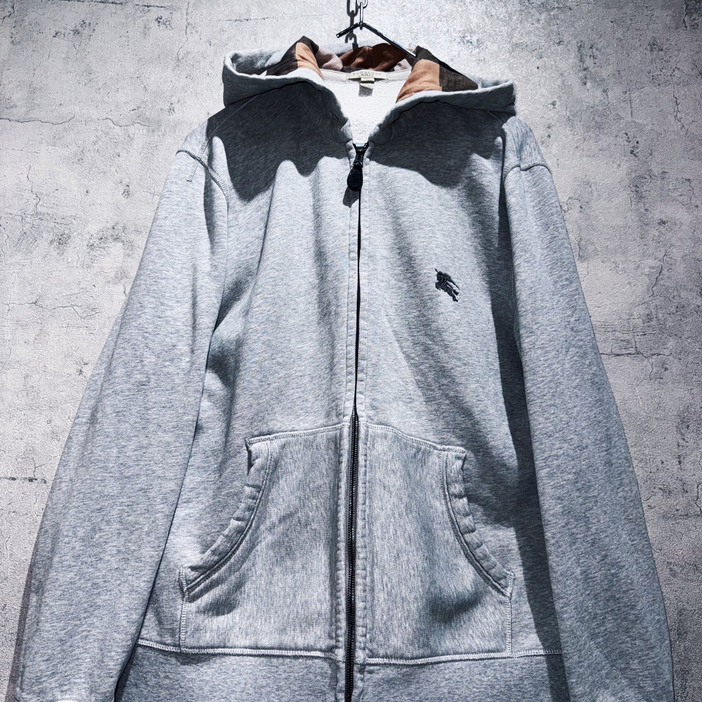 "BURBERRY"nova check pattern design zip-up hoodie