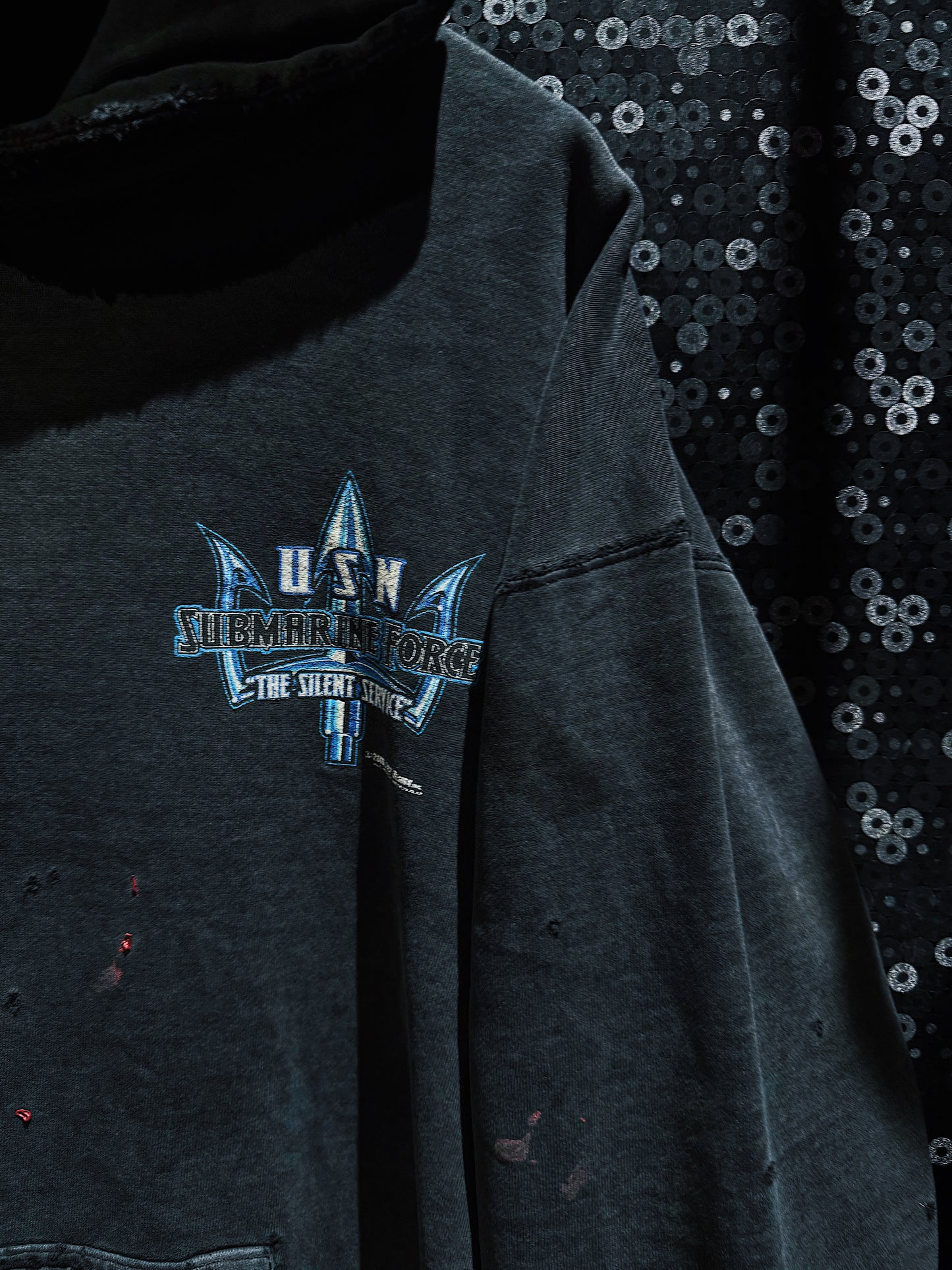 【ÆIEM】original “boro” remake U.S.N. Submarine Force hoodie pullover