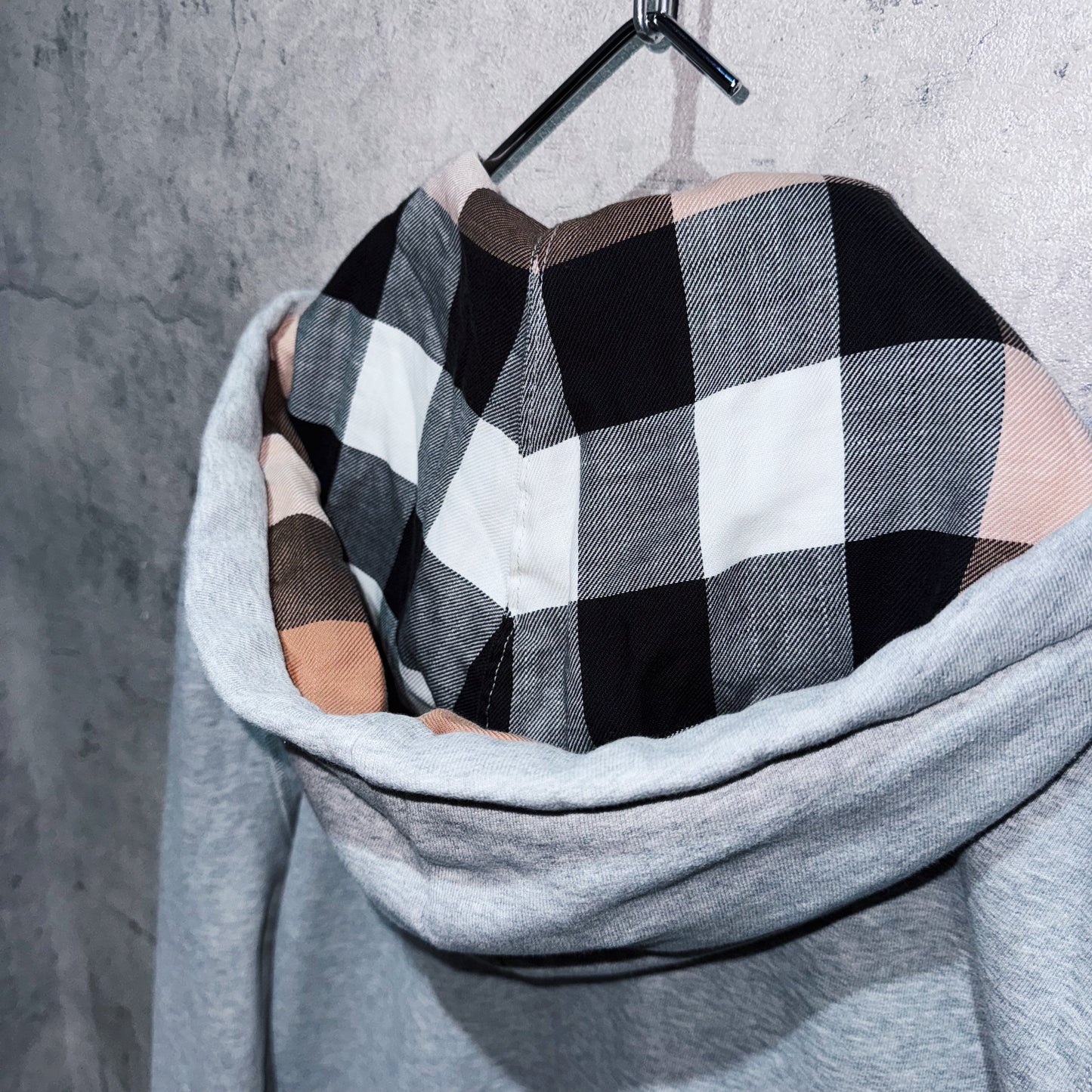 "BURBERRY"nova check pattern design zip-up hoodie