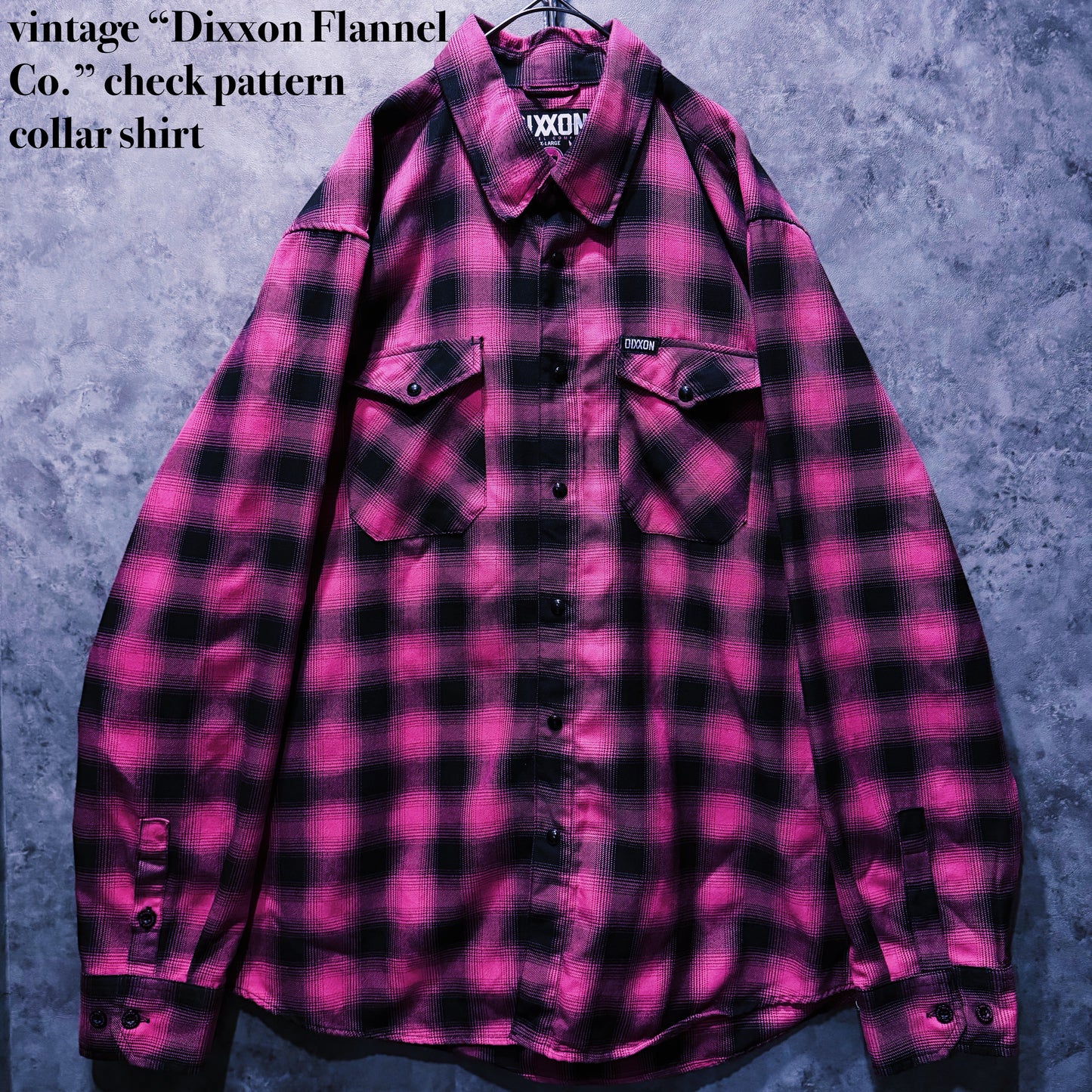 【doppio】vintage “Dixxon Flannel Co.” check pattern collar shirt