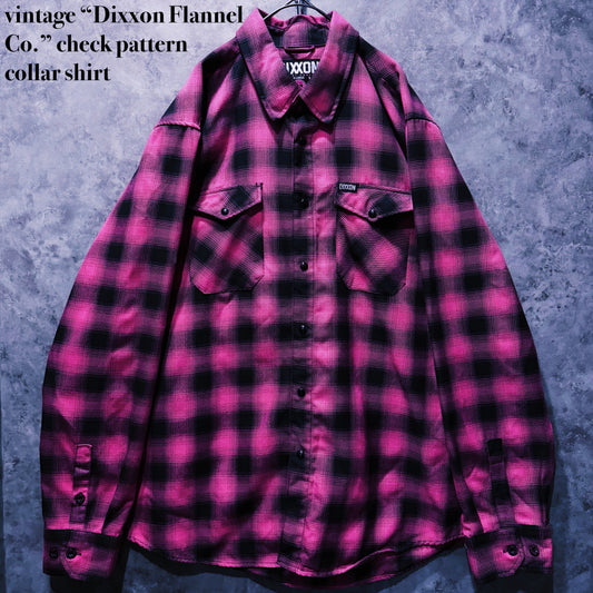 【doppio】vintage “Dixxon Flannel Co.” check pattern collar shirt