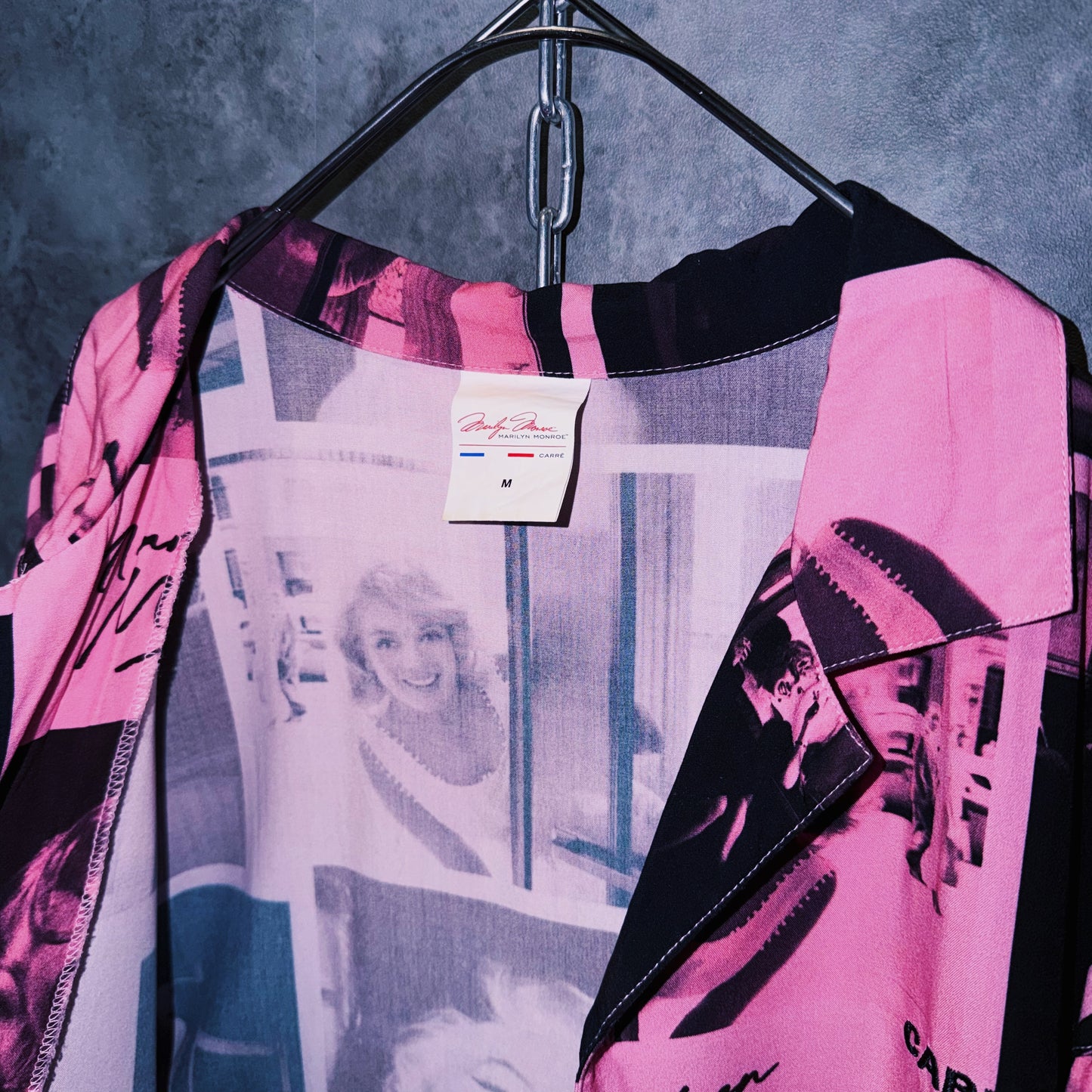 【doppio】vintage “Marilyn Monroe” print design open collar shirt