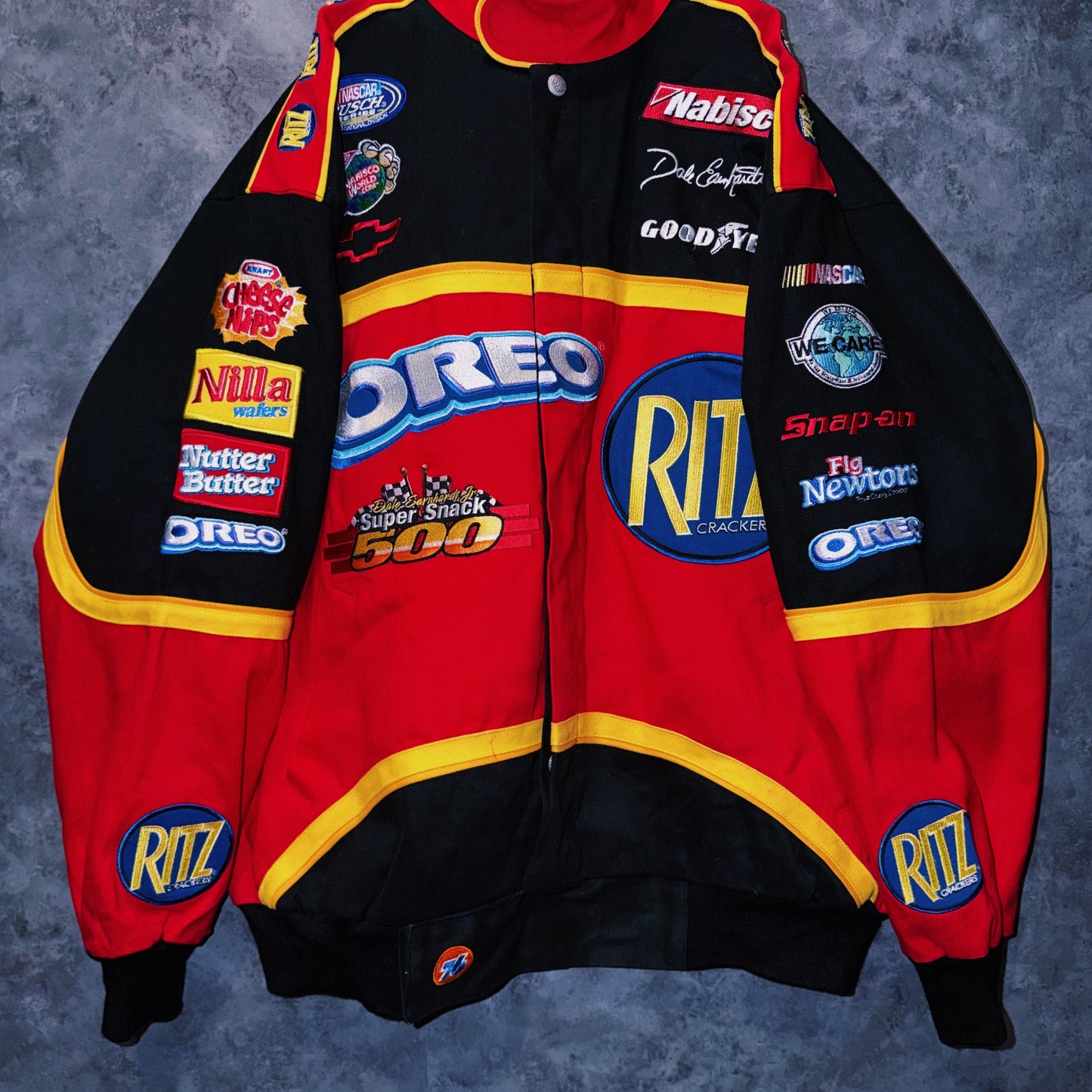 【doppio】vintage”NASCAR”company logo patches design racing jacket