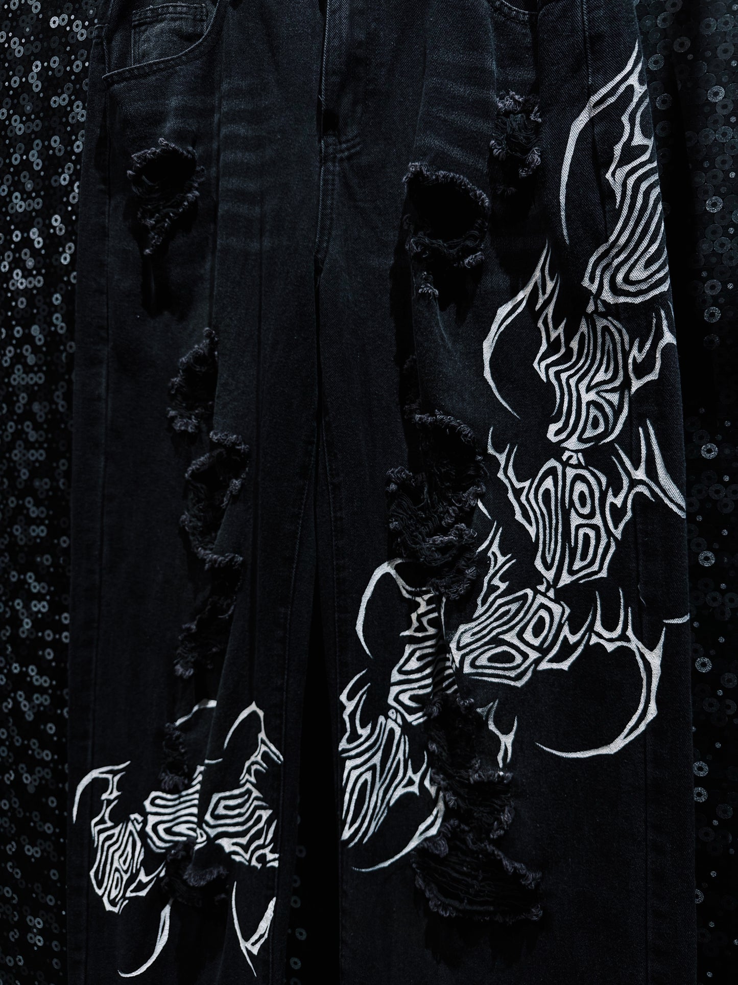 【ÆIEM】"RƎ:STANCE” Hand-Painted Reconstructed Denim
