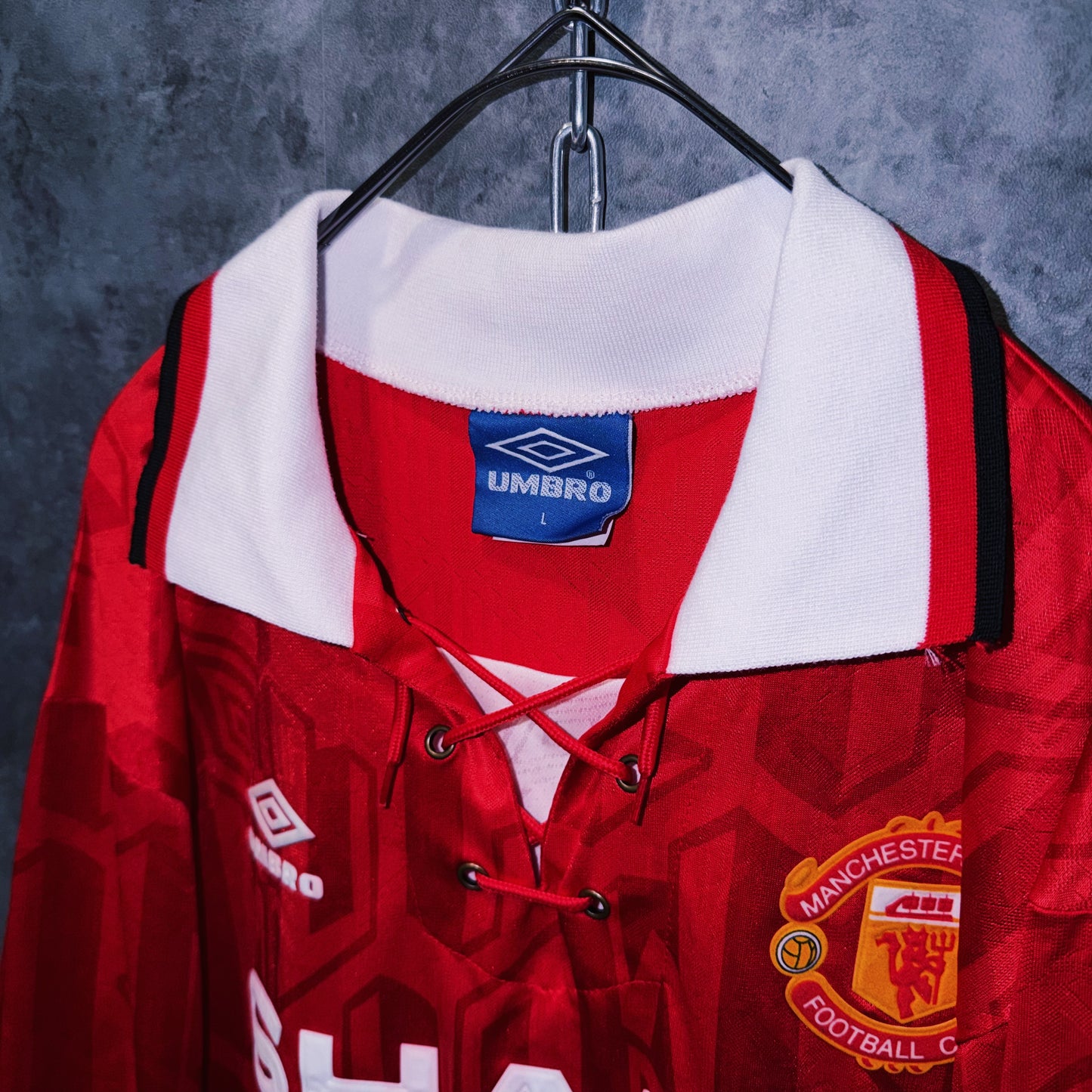 【doppio】90’s vintage “Manchester United” lace up design long sleeve game shirt
