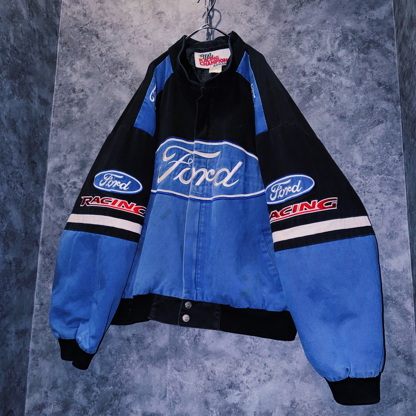 【doppio】vintage”Ford”company logo patches design racing jacket