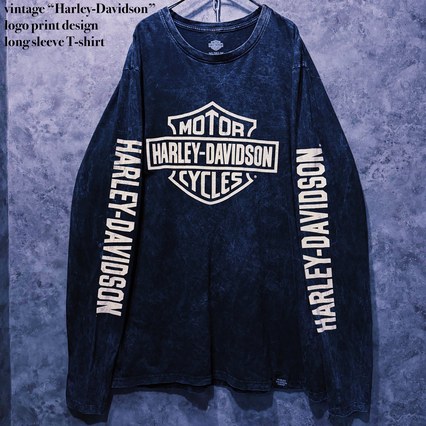 【doppio】vintage “Harley-Davidson” logo print design long sleeve T-shirt