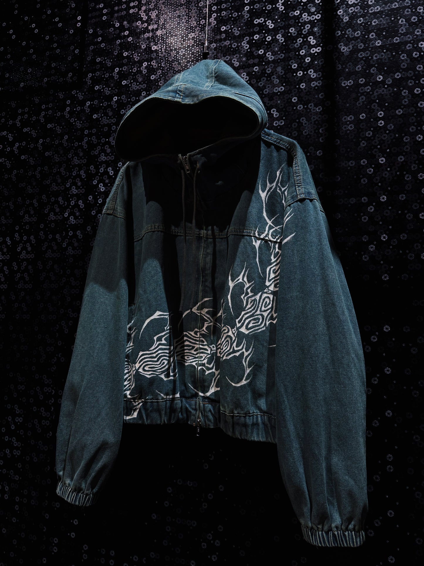 【ÆIEM】“RƎ:STANCE” Hand-Painted Denim Hoodie
