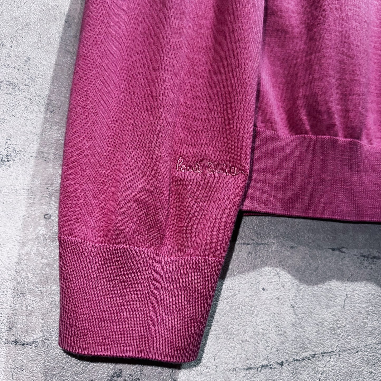 "Paul Smith"rose pink color long sleeve polo shirt
