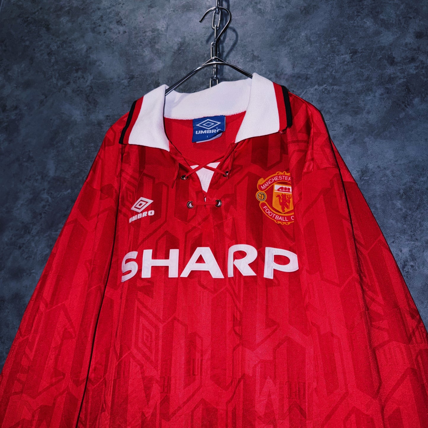 【doppio】90’s vintage “Manchester United” lace up design long sleeve game shirt