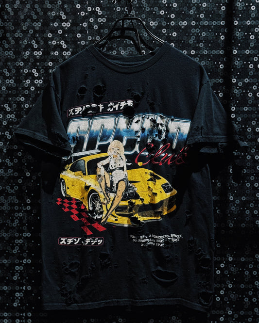【ÆIEM】Natural “boro” Remake SPEED Club Graphic T-shirt