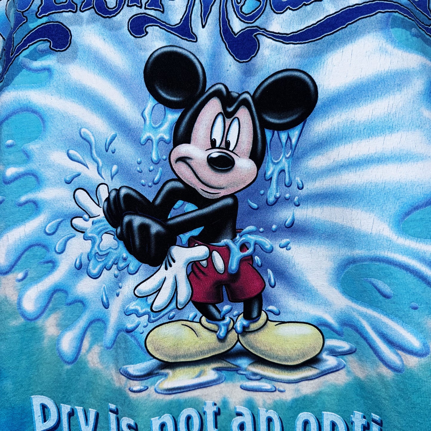 00's"SPLASH MOUNTAIN"Mickey Mouse single design Tie-Dye T shirt