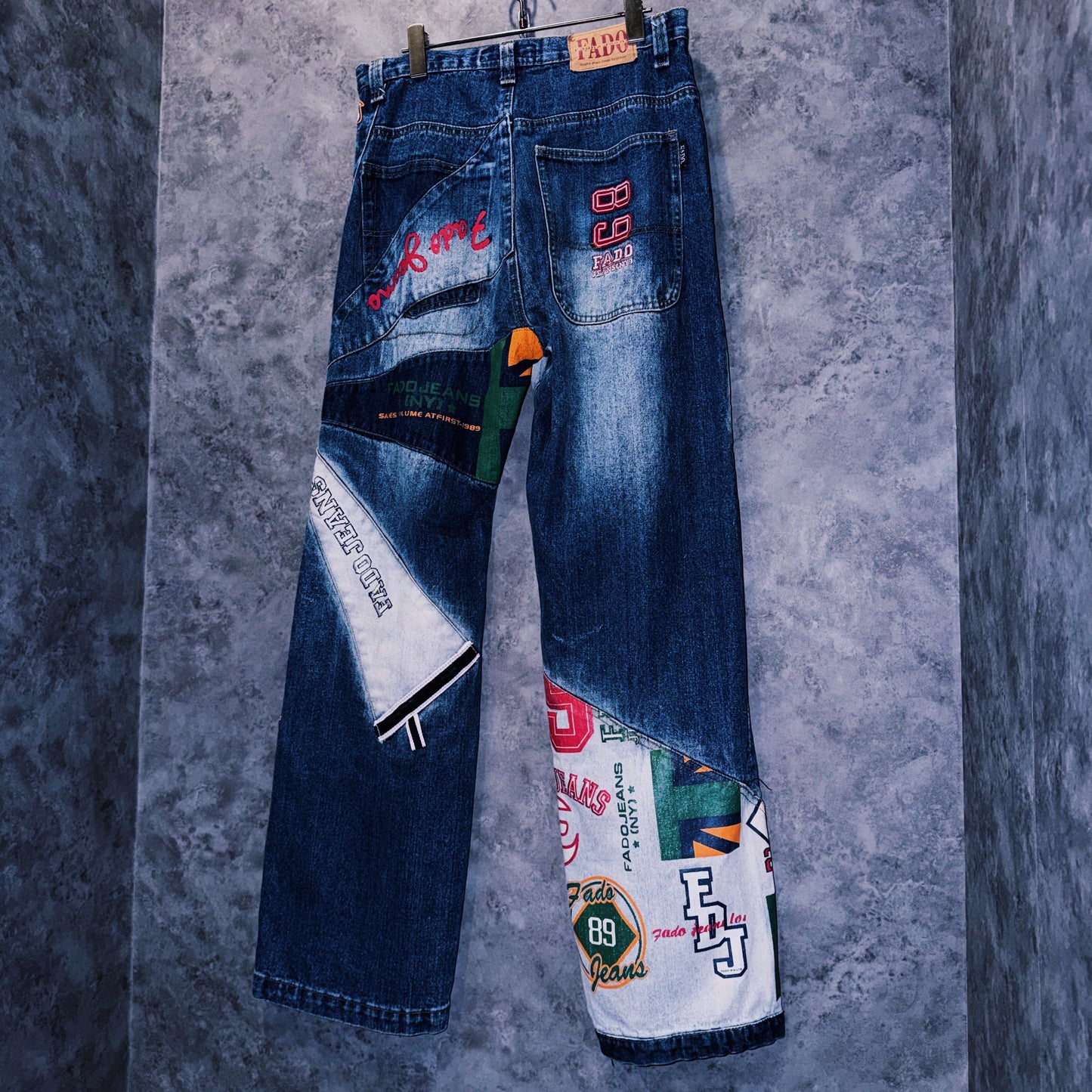 【doppio】vintage switching and paint design denim pants