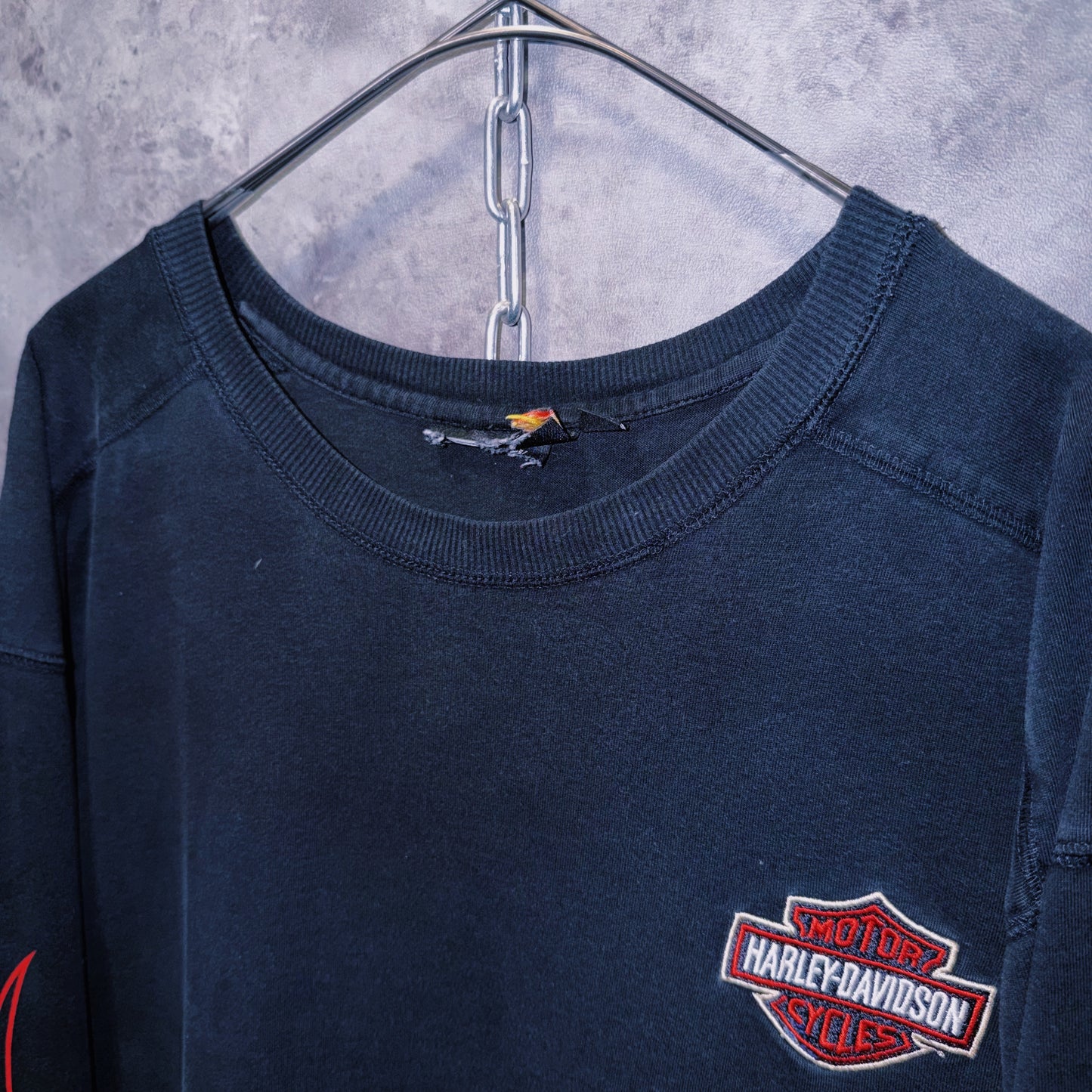 【doppio】90’s vintage “Harley-Davidson” fire pattern design long sleeve T-shirt