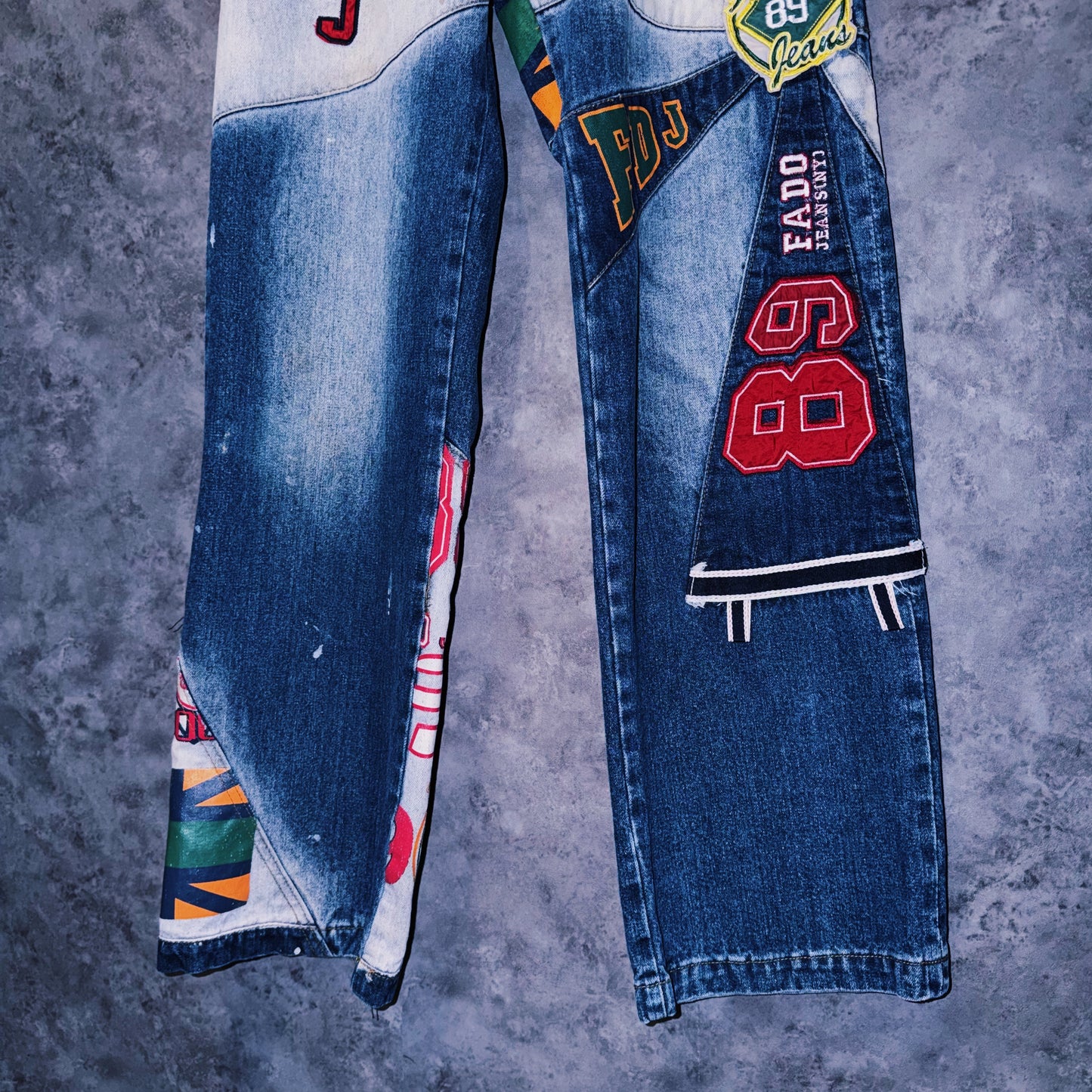 【doppio】vintage switching and paint design denim pants