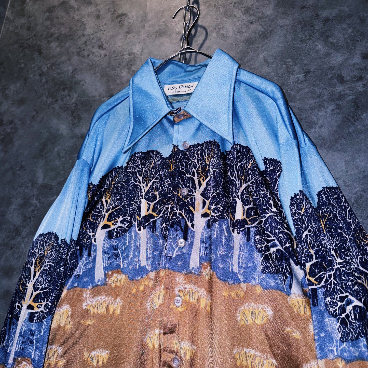 【doppio】vintage graphic design luxury collar shirt
