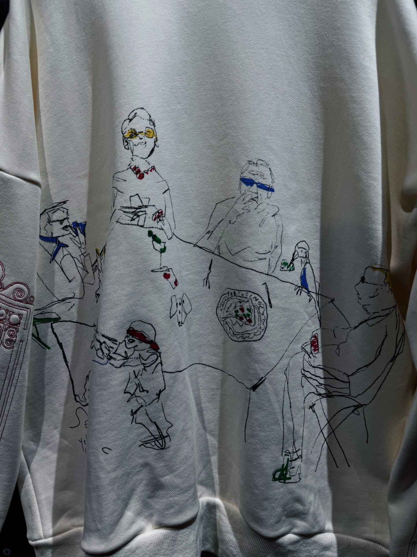 【ÆIEM】Vintage Embroidery Art Mock Neck Sweat